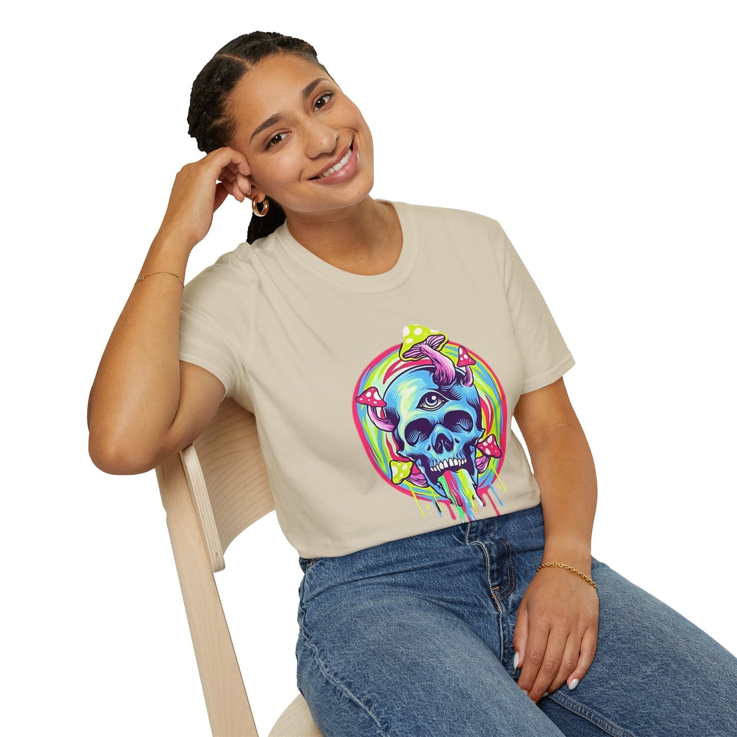 Unisex Skull Tee Shirt With Skeleton Design Cotton Softstyle 64000 T Shirt Premium Cotton Tee