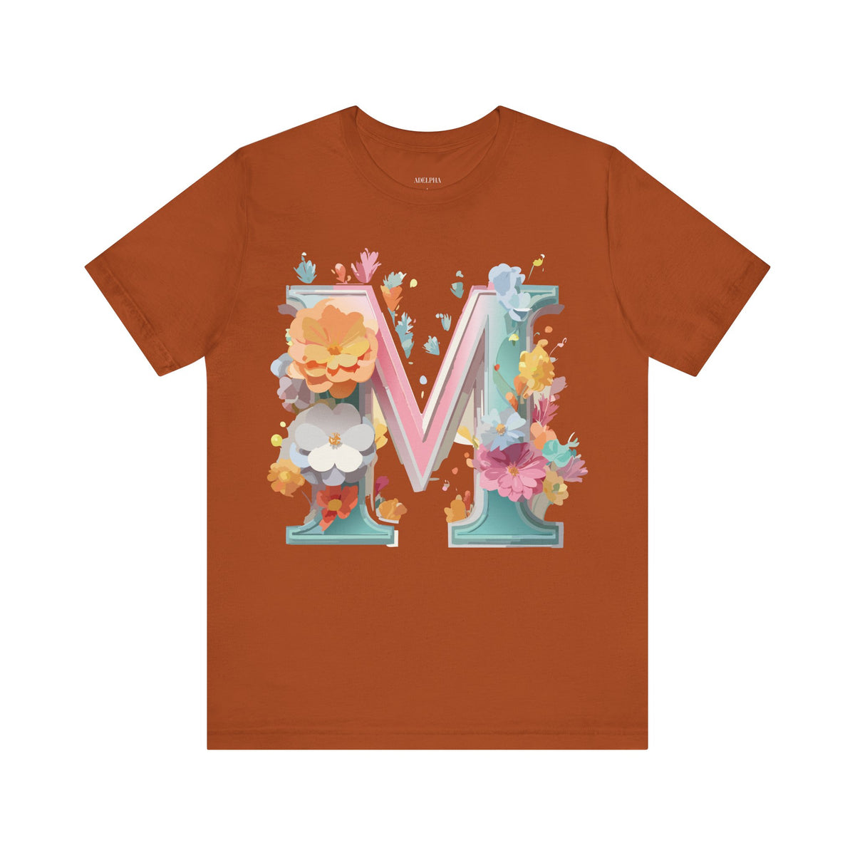 Letter M Graphic Unisex Cotton Bella+Canvas Tee with Art Letter Design