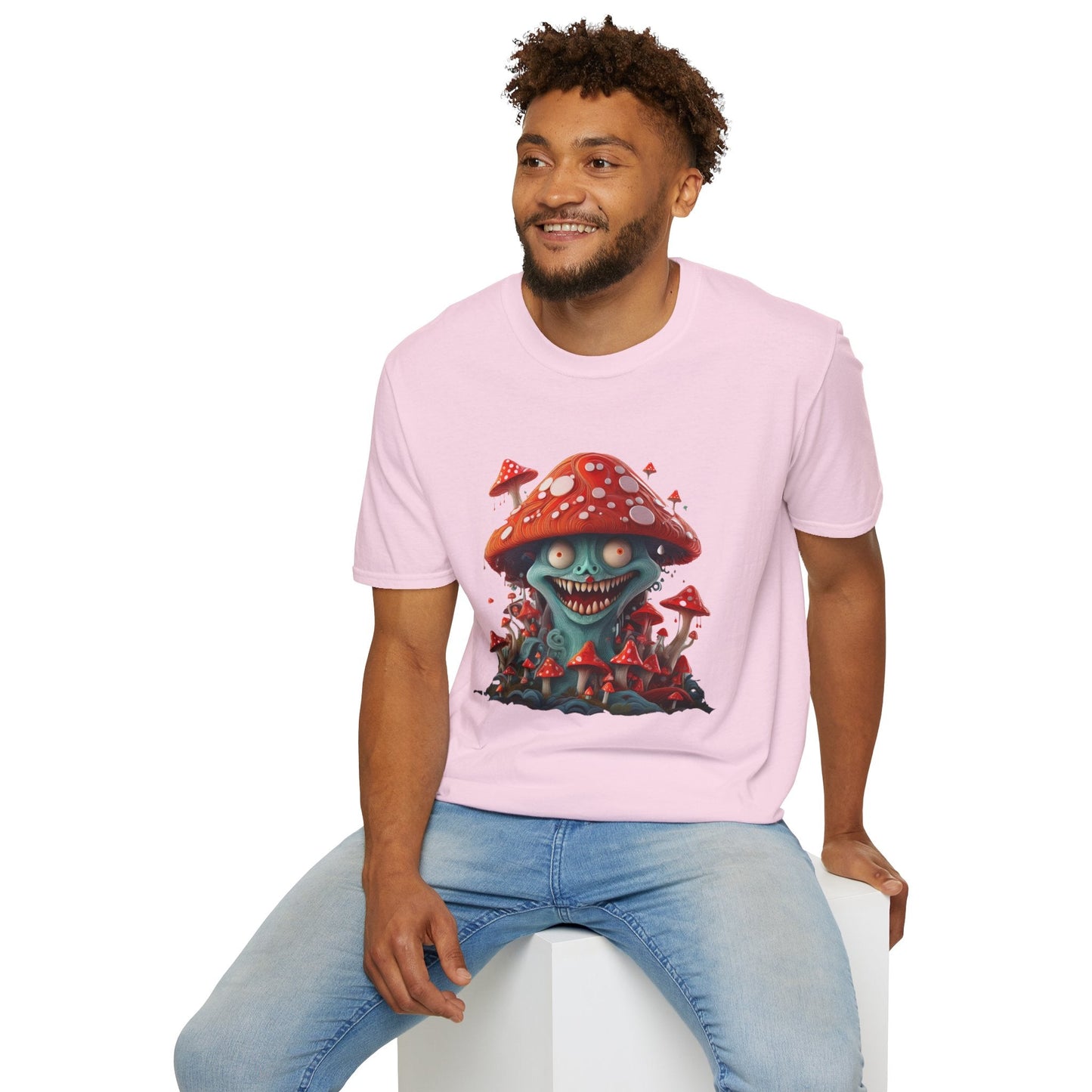 Mashroom Tee Shirt Unisex Softstyle Short Sleeve Tee With Funny Mashroom Artwork