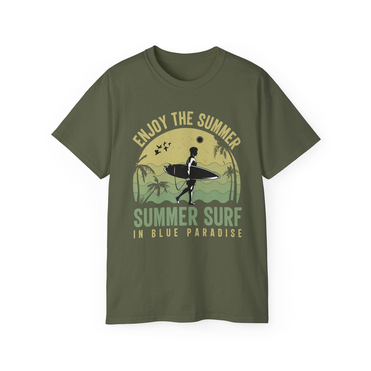 Summer Surf Art Design T Shirt TeeGallery Gildan 2000 Unisex Cotton Tee Apparel Collection