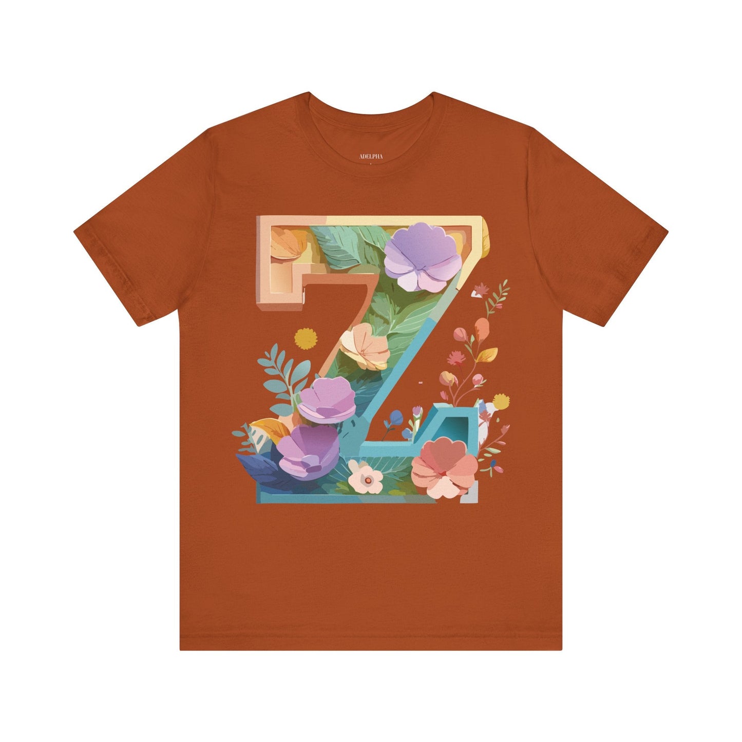 Letter Z Unisex Graphic Tee Vintage Inspired Artwork Jersey Short Sleeve