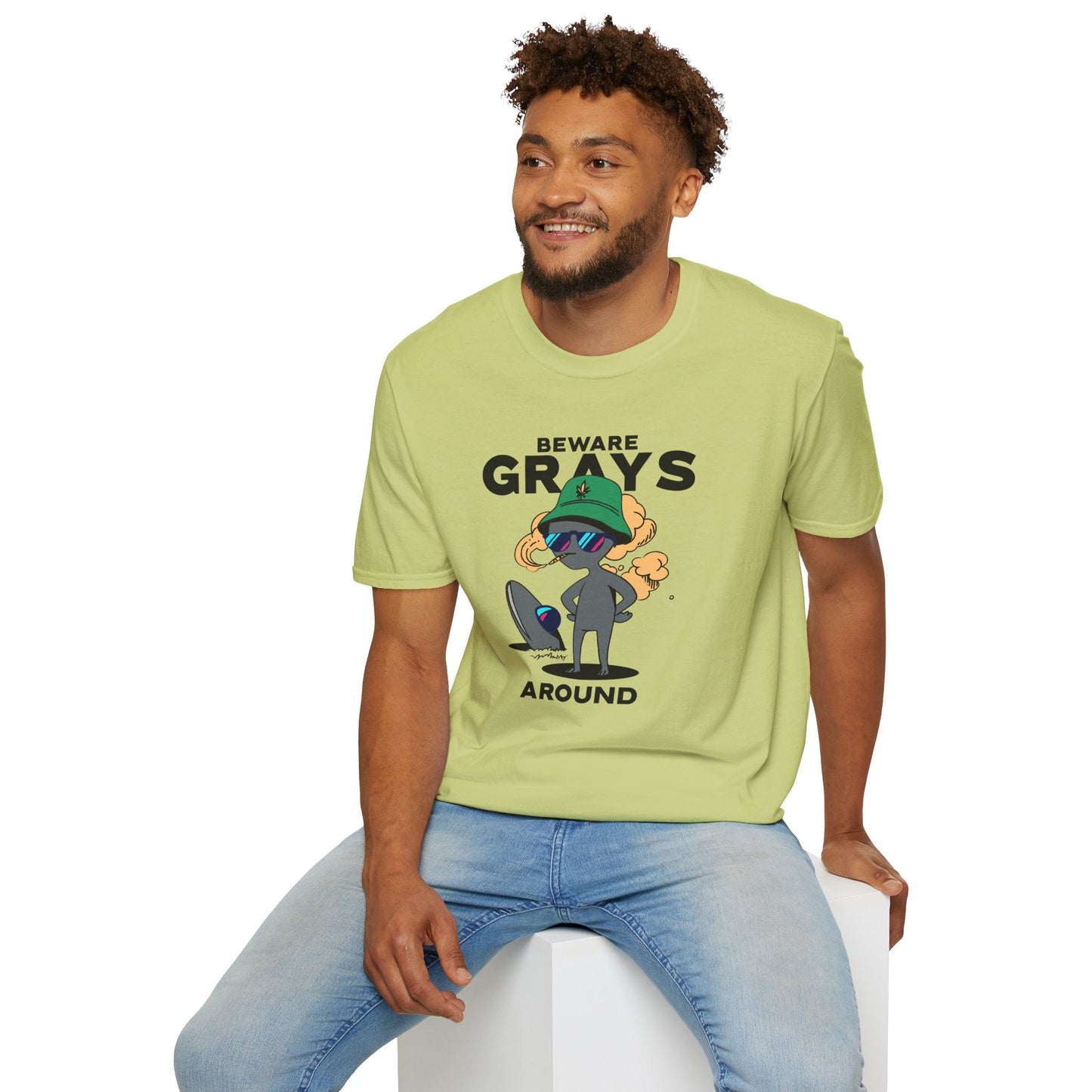 Funny Aliens UFO Graphic Unisex Cotton T-Shirt  18