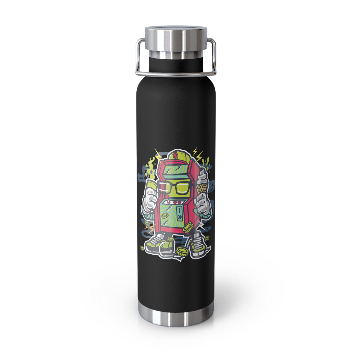 22oz Copper Insulated Water Bottle with Cartoon Design - CV2