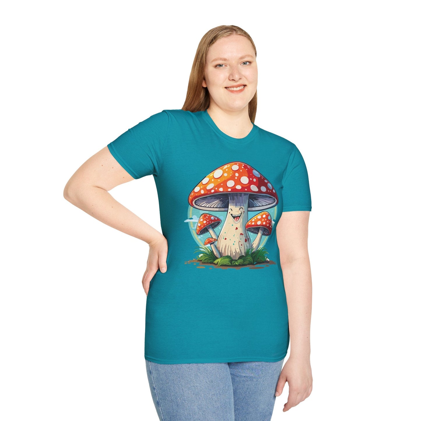 Mashroom Tee Shirt Unisex Funny Mashroom Design Softstyle Cotton Tee For Everyday Comfort