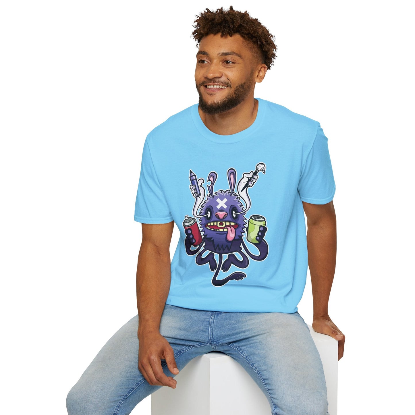 Cartoon T Shirt Animation T Shirt Funny Tee Shirt Unisex Softstyle Gildan 64000 Art Design