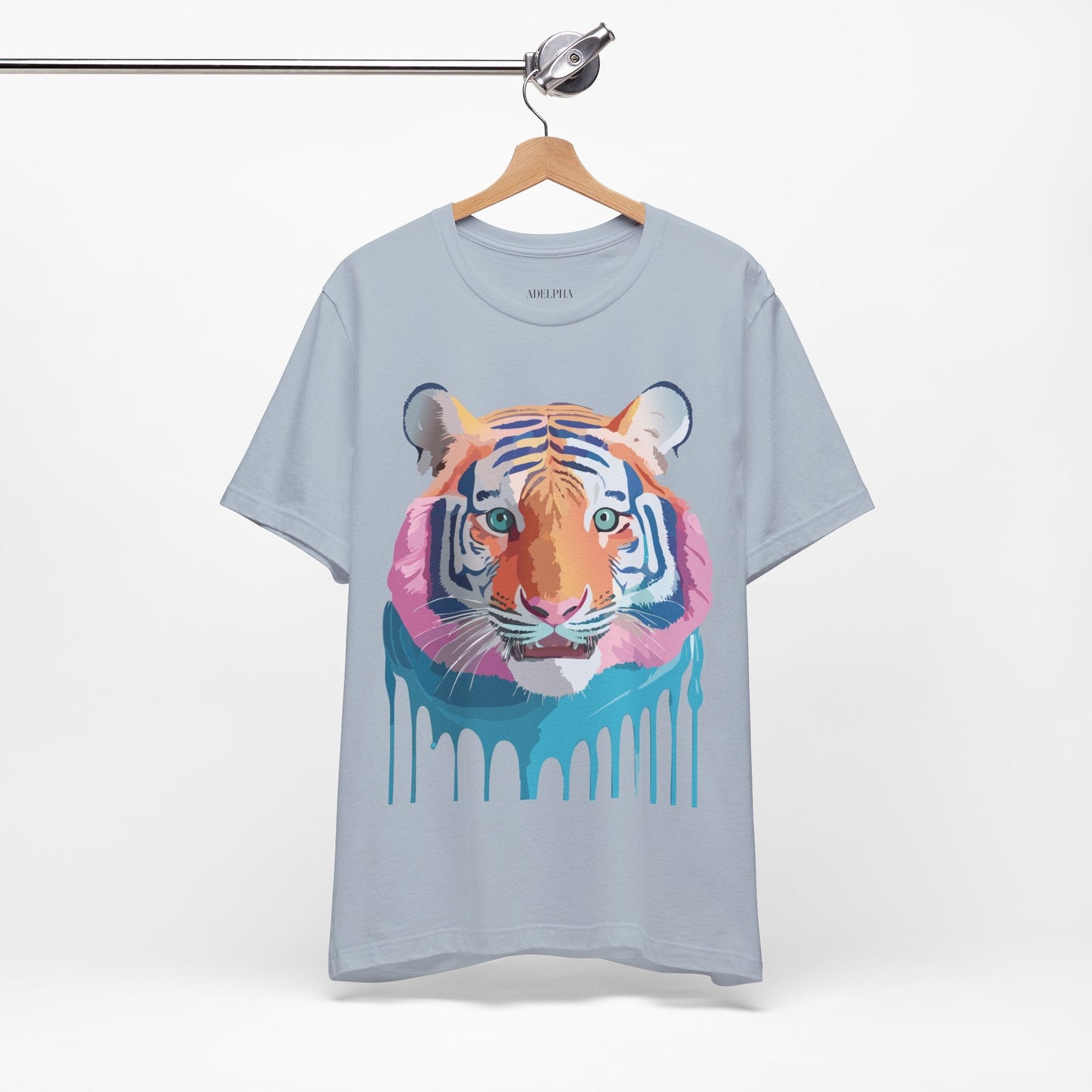 Tiger Shirt Graphic Tee Unisex Jersey Short Sleeve Art Design By Adelpha Vintage Inspired Artwork