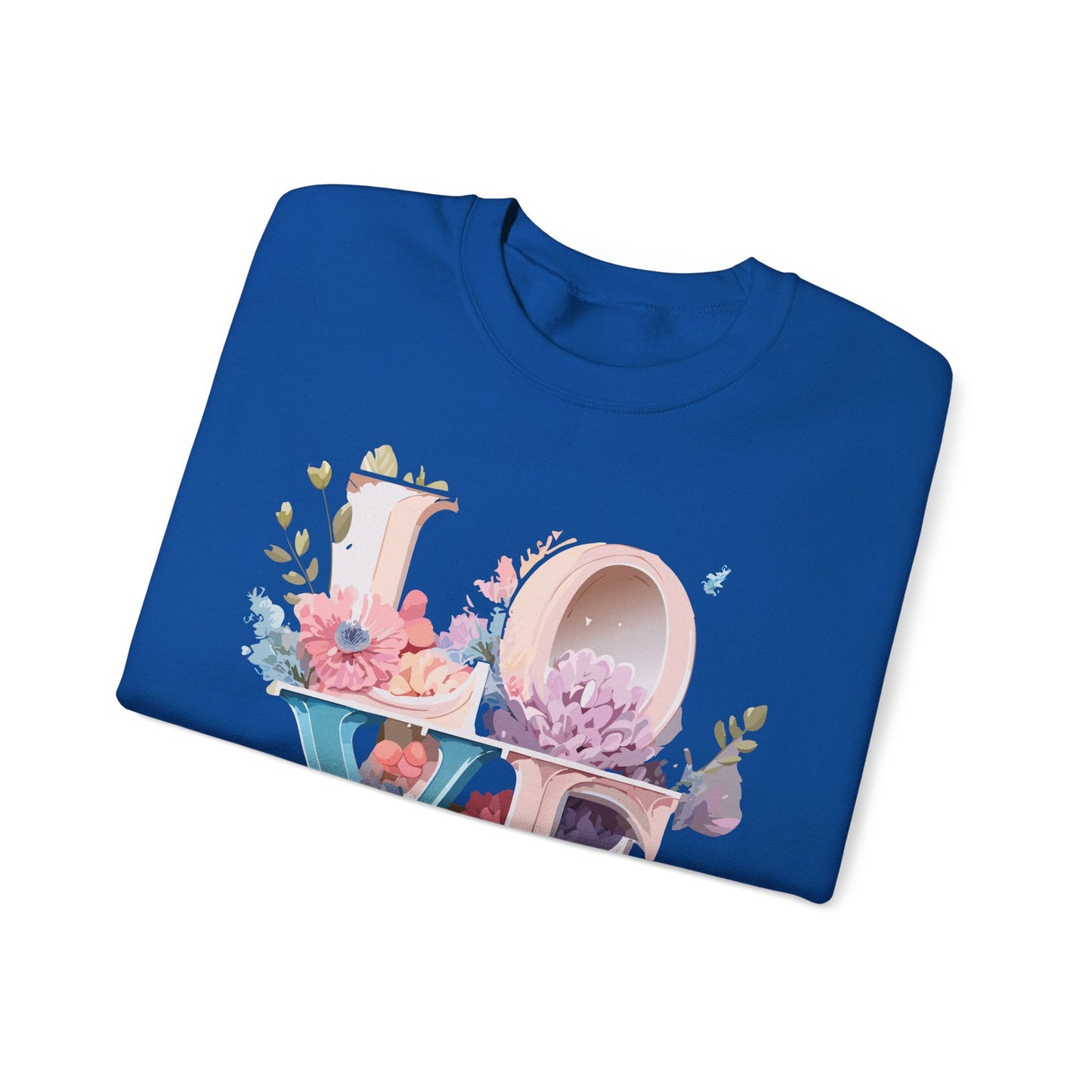 Floral Love Sweatshirt Valentines Day Sweatshirt Love Flower Unisex Crewneck Sweatshirt