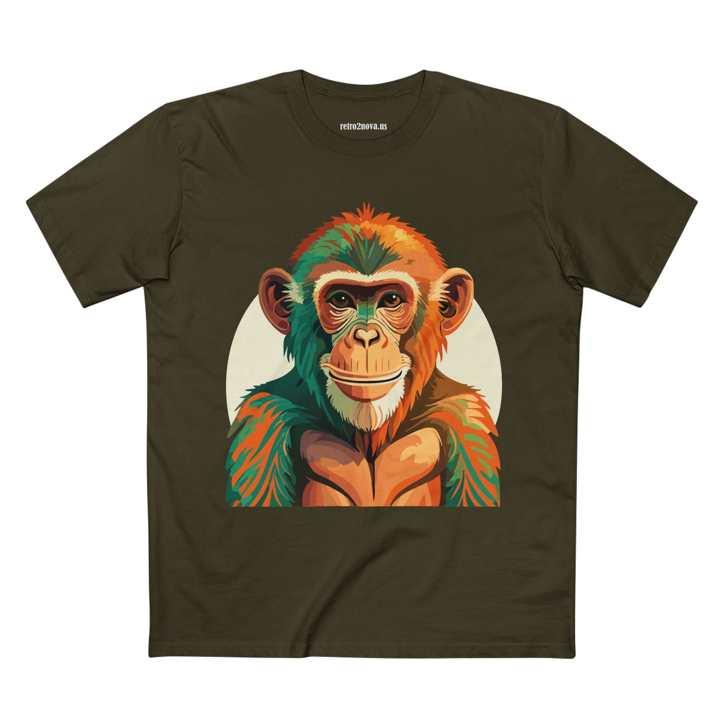 Unisex Monkey Shirt Premium Cotton Tee With Original Art Design From Retro2Nova Comfortable Everyday Wear Art Collection