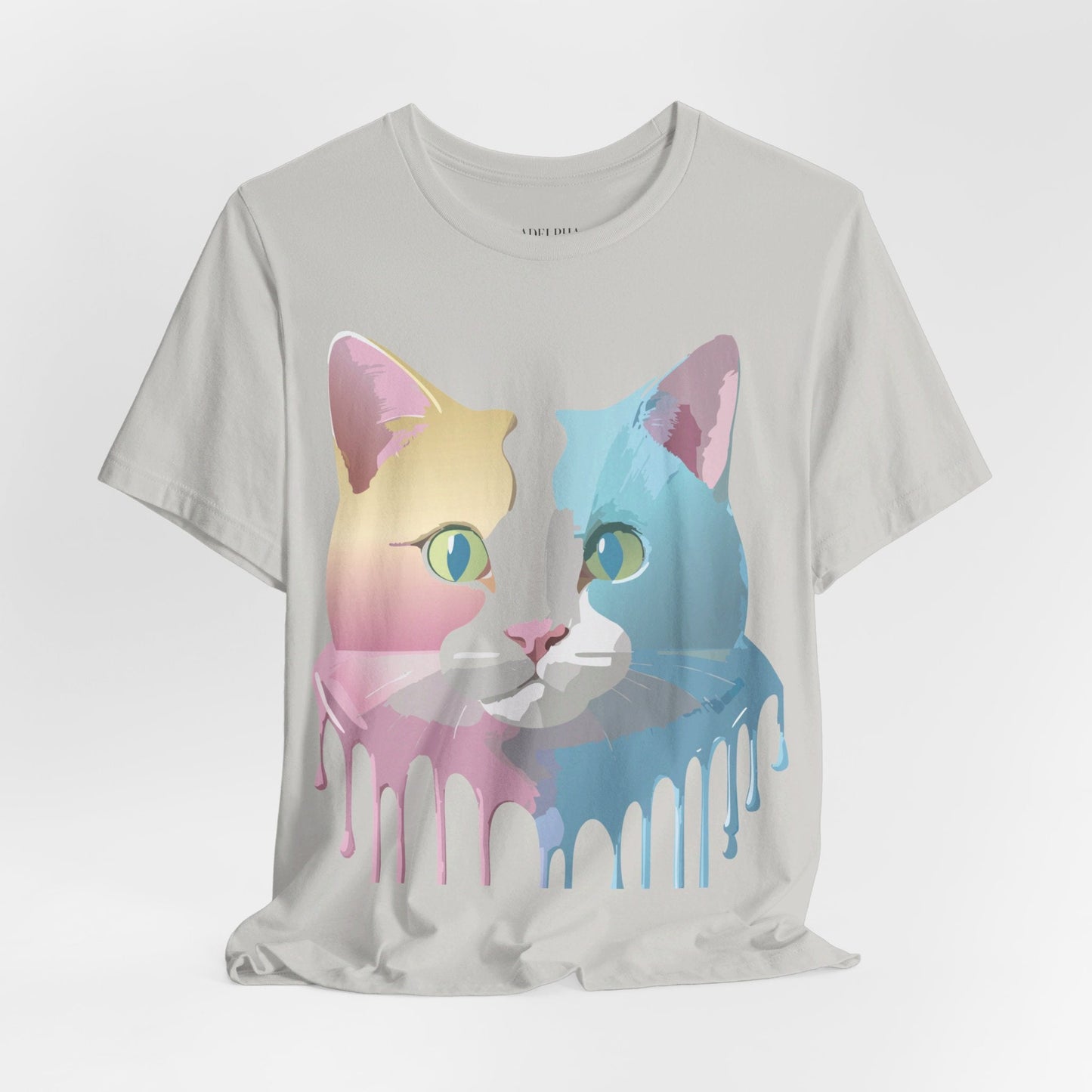 Cat Graphic Tee Unisex Short Sleeve Shirt Vintage Style Adelpha