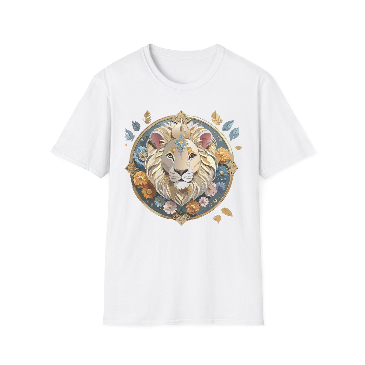 Floral Regal Lion T-Shirt | Boho Mandala Lion Tee