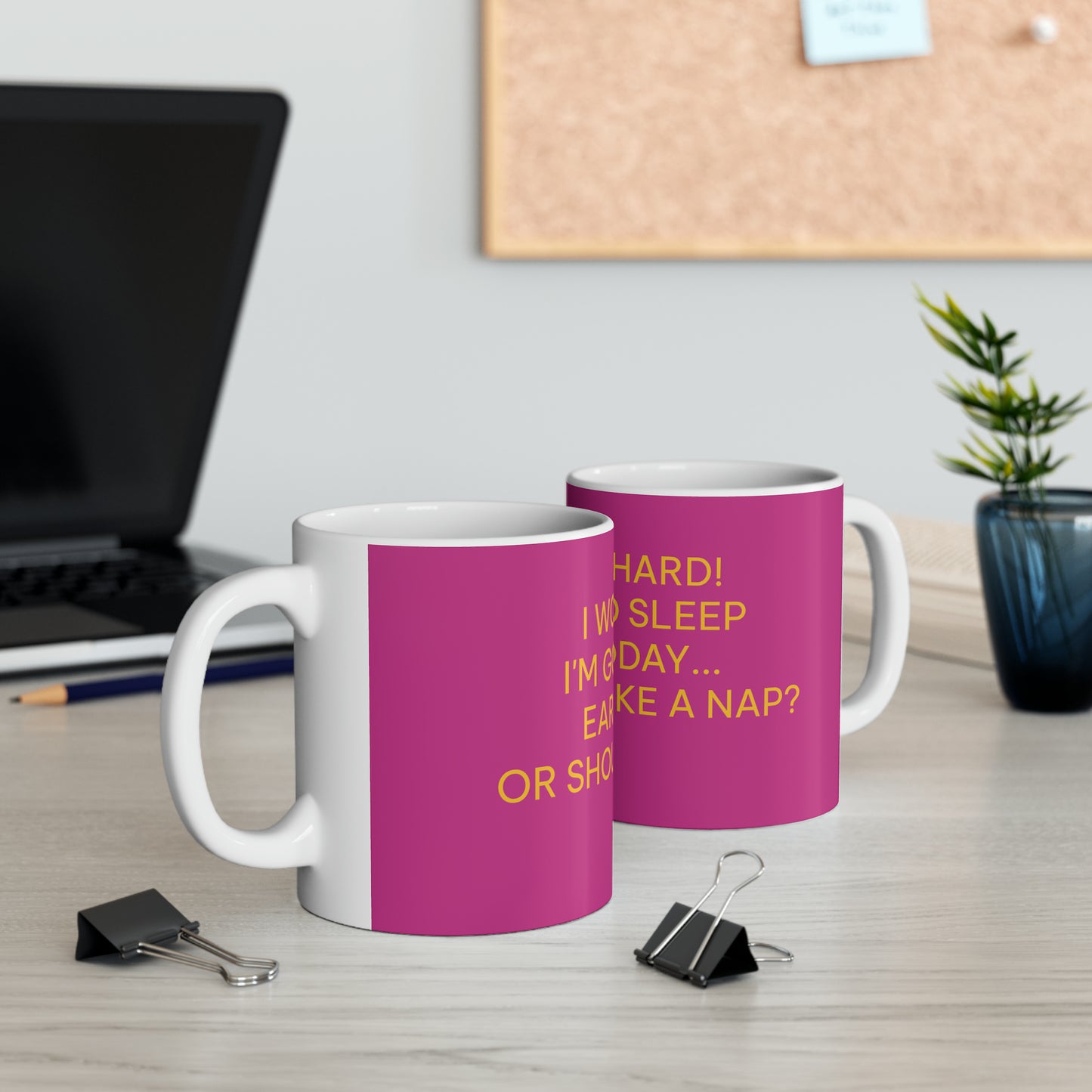 Coffee & Tea Mug with funny Words Art Design