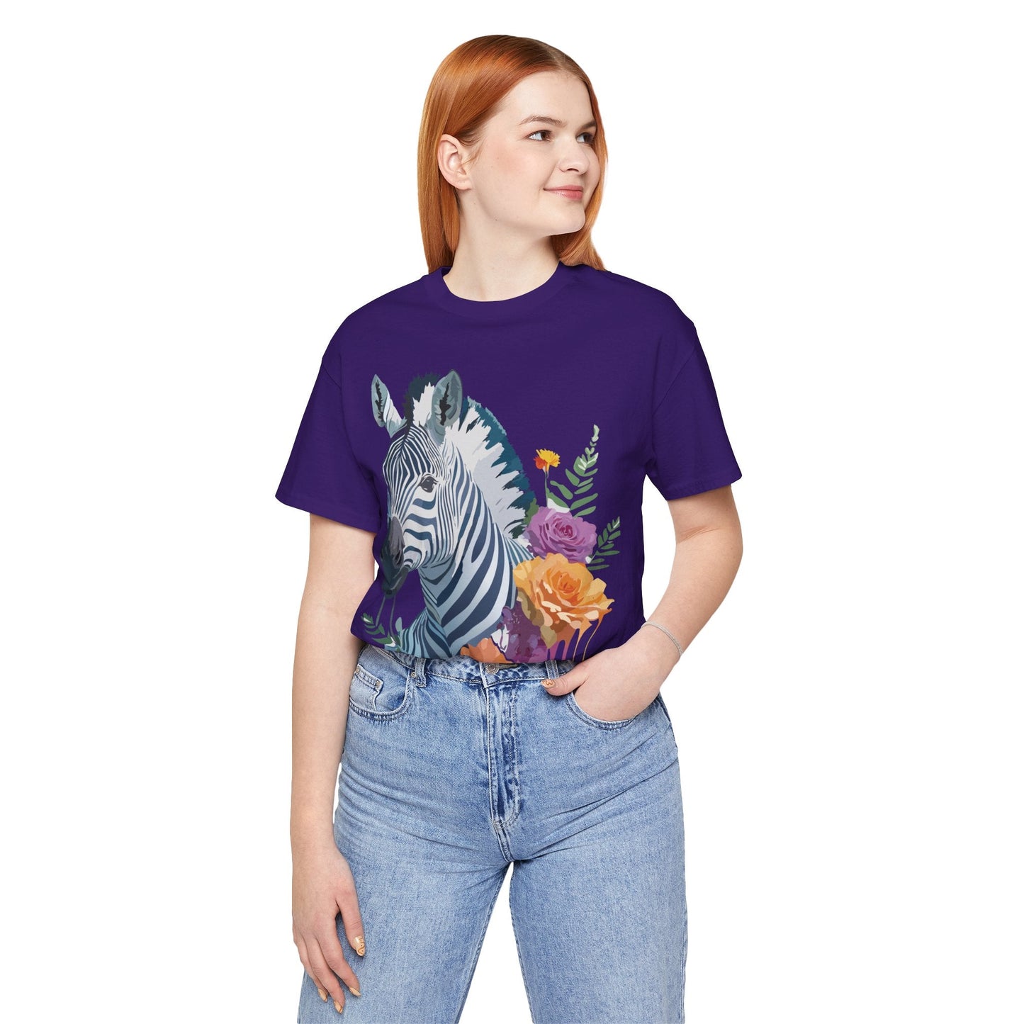 Zebra Graphic Unisex 100 Cotton Vintage Animal Art T-Shirt 4