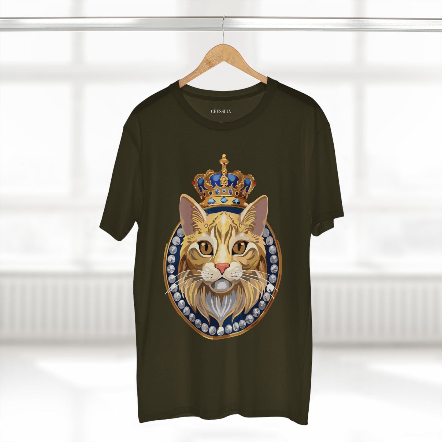 Cat Graphic Unisex 100 Cotton Tee With Unique Animal Golden Medallion Art Design 13