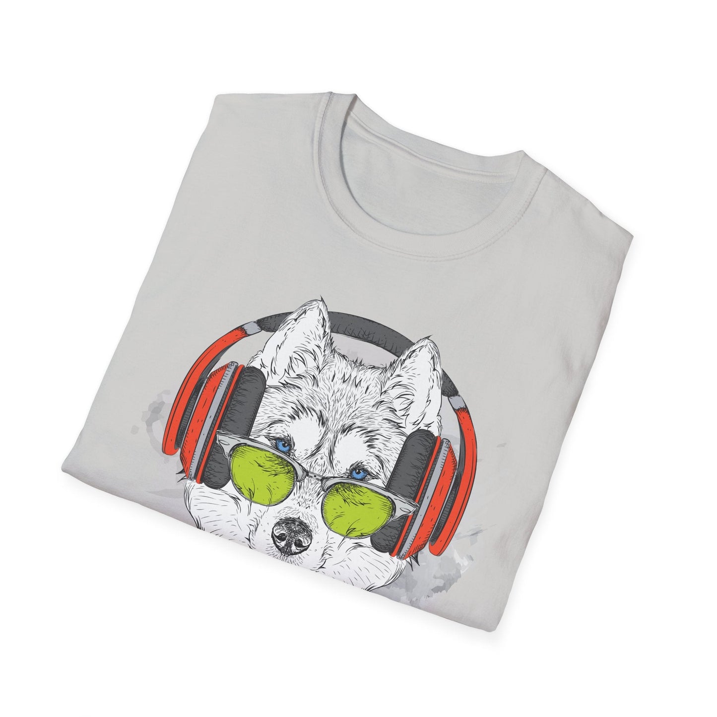 I Love Music Animals Shirt With Headphones Unisex Softstyle Tee Premium Comfort Short Sleeve