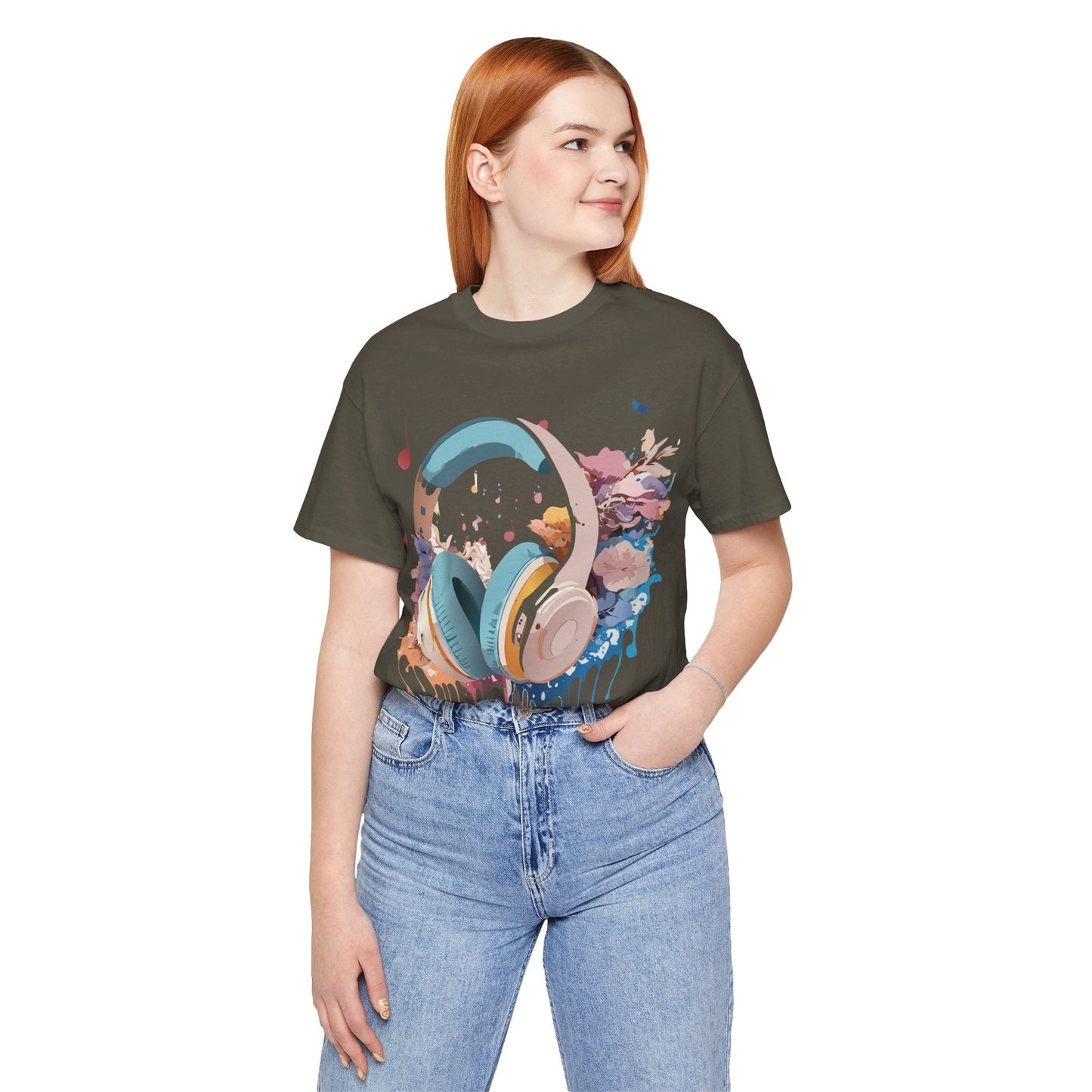 Music Graphic Unisex 100 Cotton Vintage Art with Musical Elements Tee 1