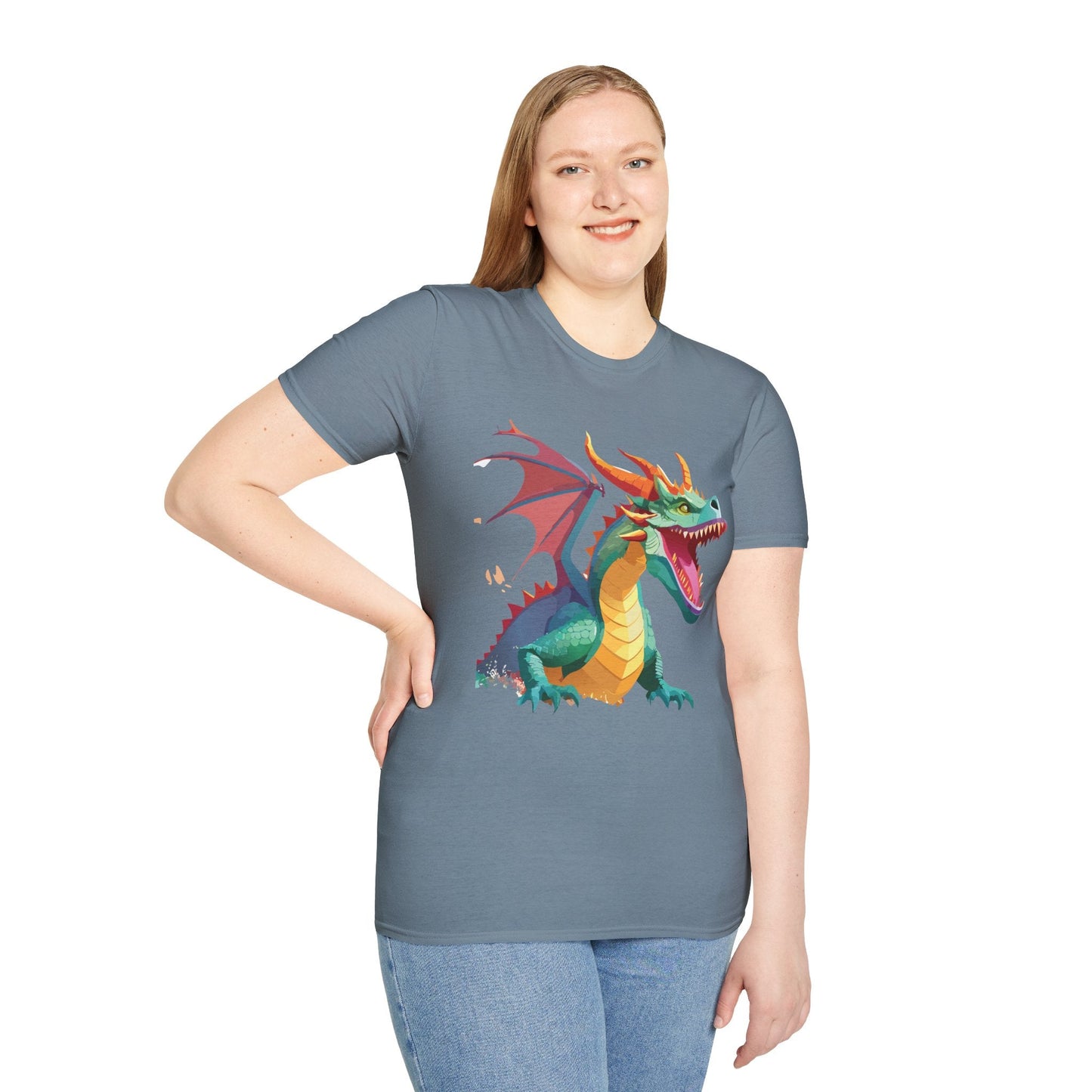 Dragon Graphic T Shirt Unisex Softstyle Cotton Tee Dragon Art Shirt For Men Women