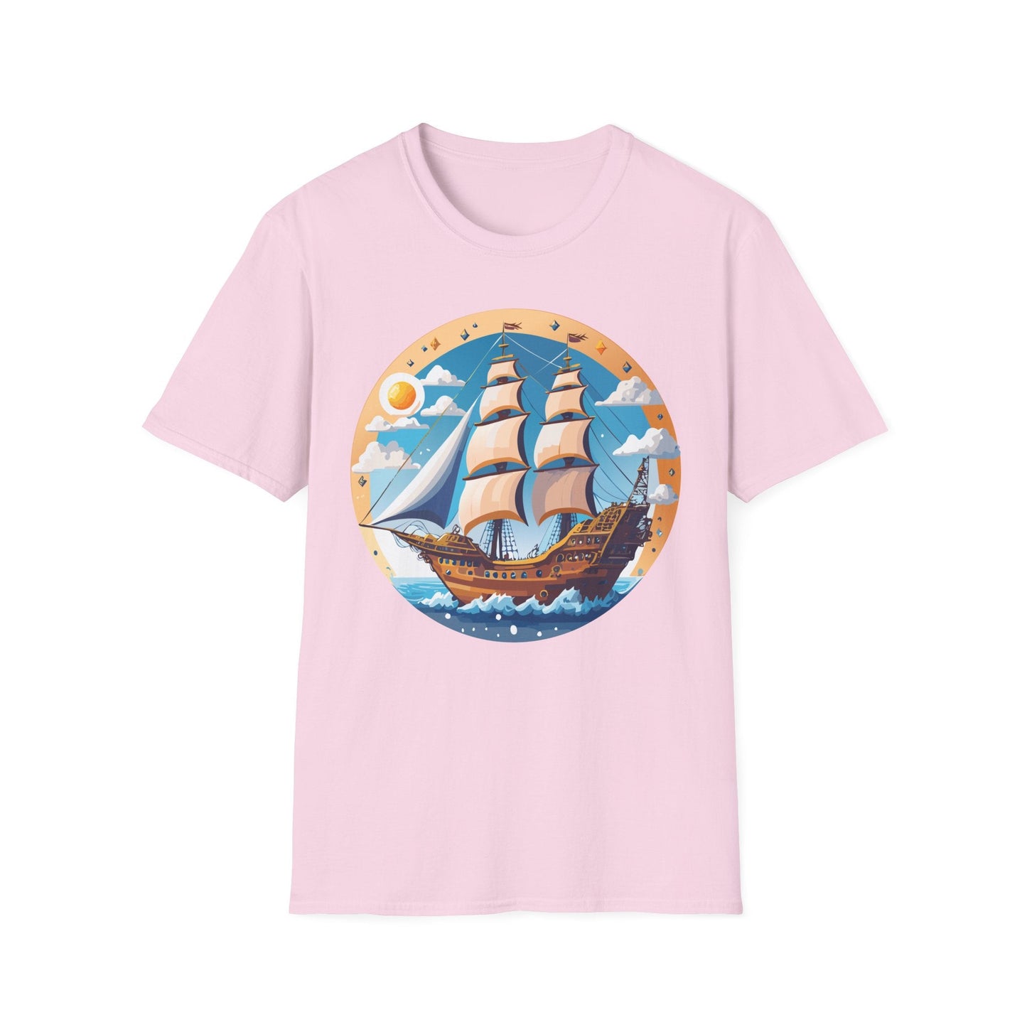 Unisex Nautical Frigate Ship T Shirt Vessel Tee Gildan Softstyle 64000 100 Percent Ring Spun Cotton