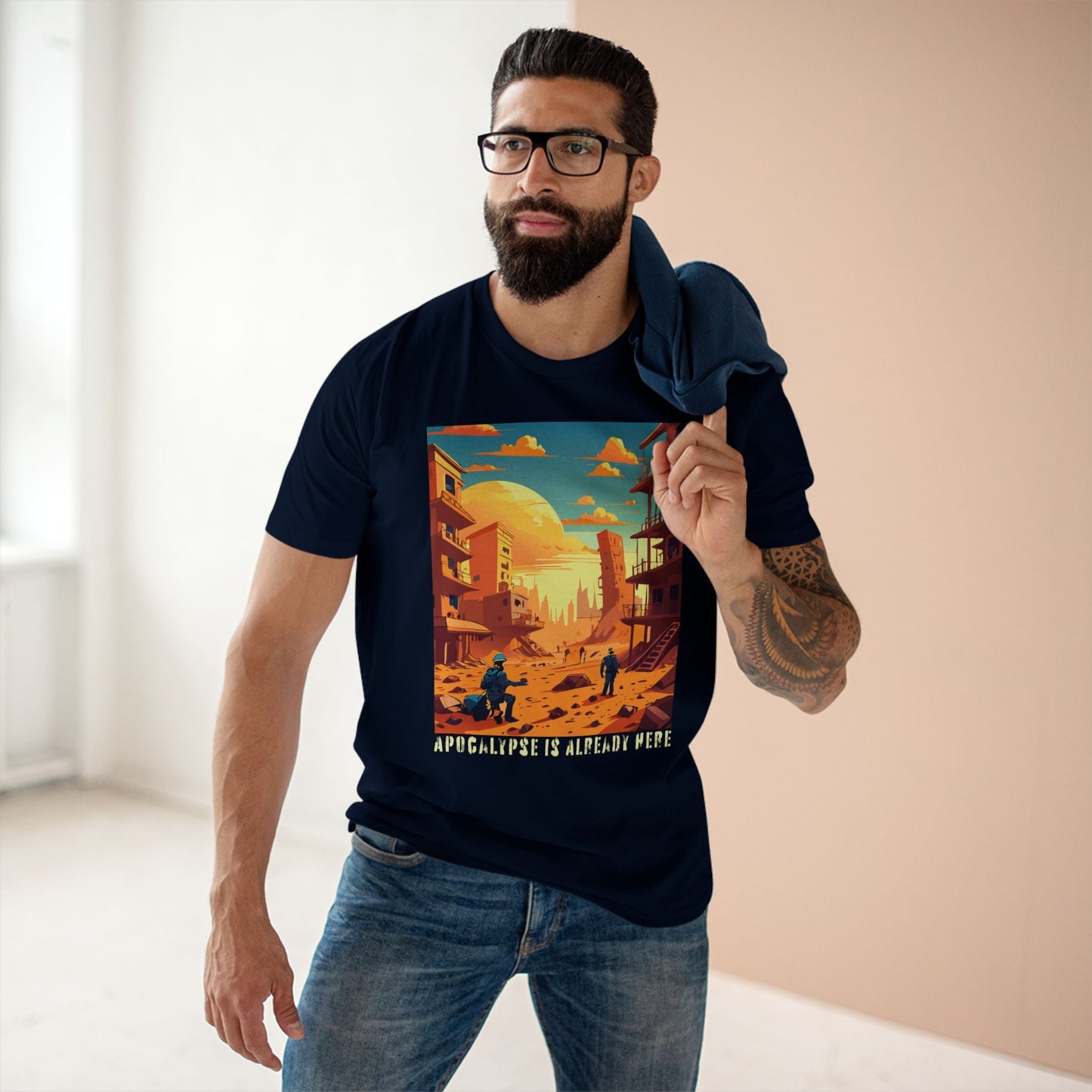 Cataclysm Doomsday Shirt Unisex Premium Cotton Tee With Original Art From Retro2Nova Art Collection