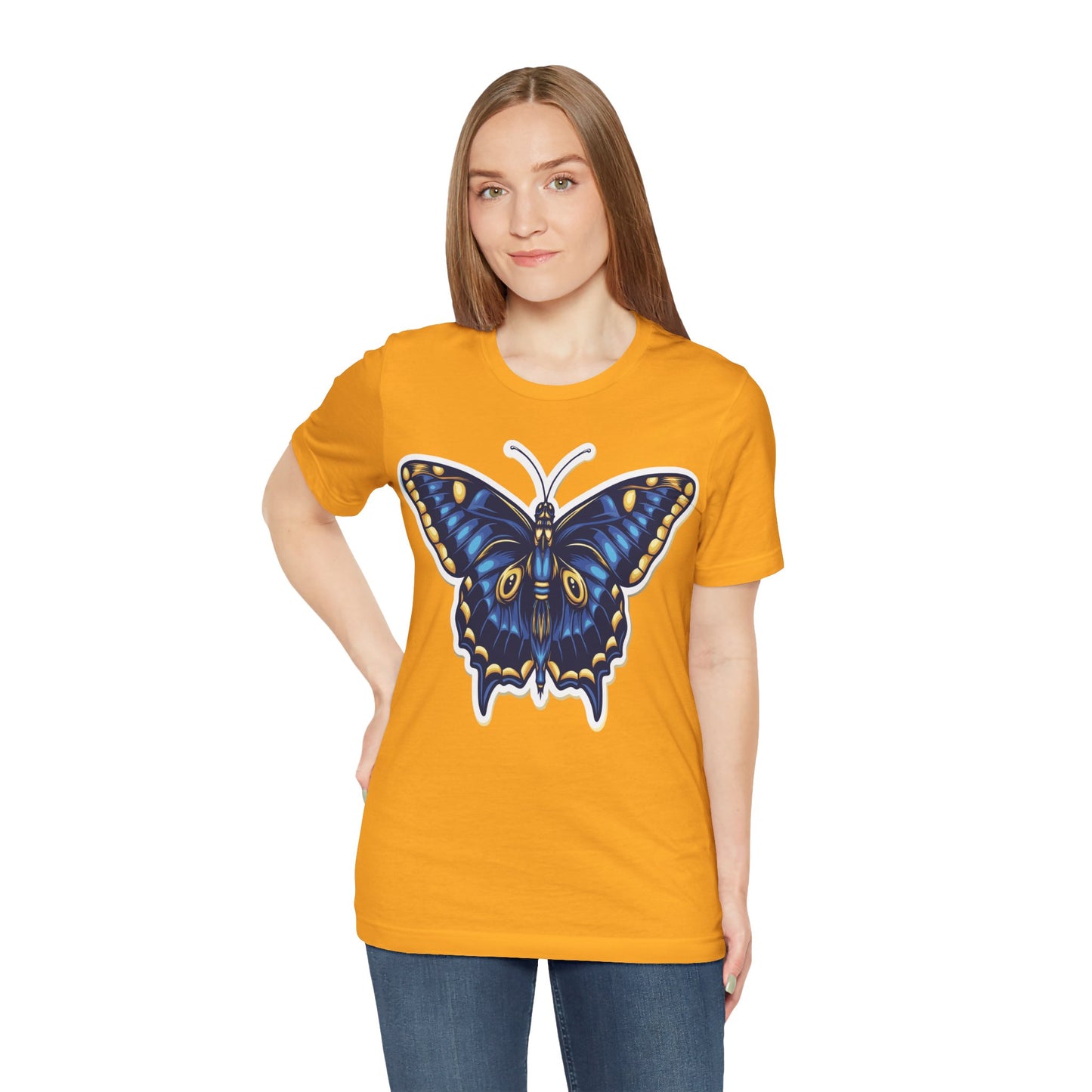 Cotton Tee Shirt with Butterfly Prints