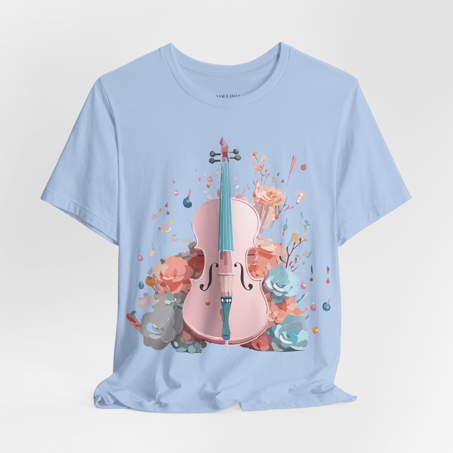 Music Graphic Unisex 100 Cotton Vintage Art with Musical Elements Tee 12