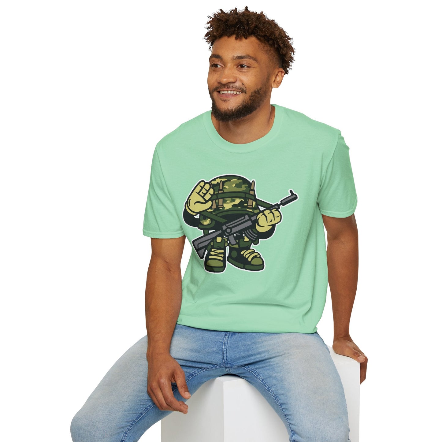 Cartoon T Shirt Animation Tee Funny Art Design Unisex Softstyle 64000 Lightweight Cotton Tee
