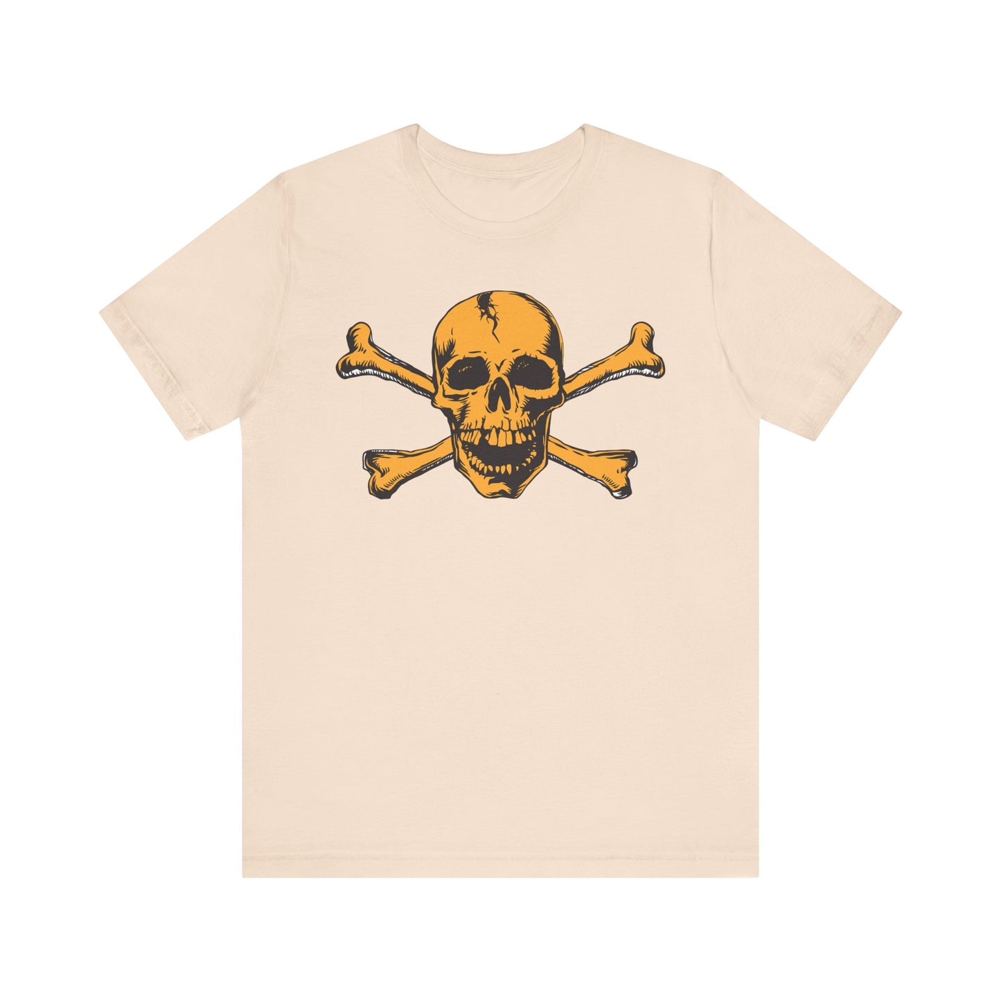 Orange Skull Graphic Design Tee, Skull Shirt, Vintage Tees, Art Design T-Shirt, Vintage Graphic Tee, Art Shirts with Skulls