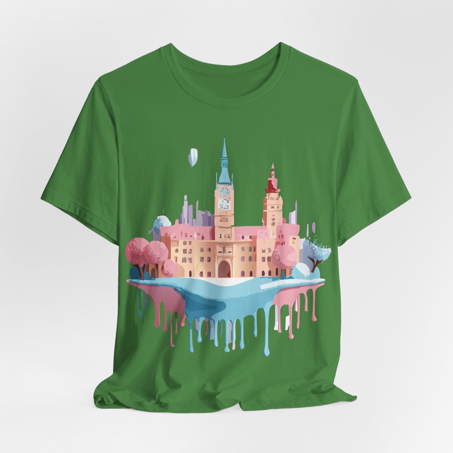 Prague Tourist Shirt Unisex Short Sleeve Graphic Tee Featuring Adelpha Vintage Artwork