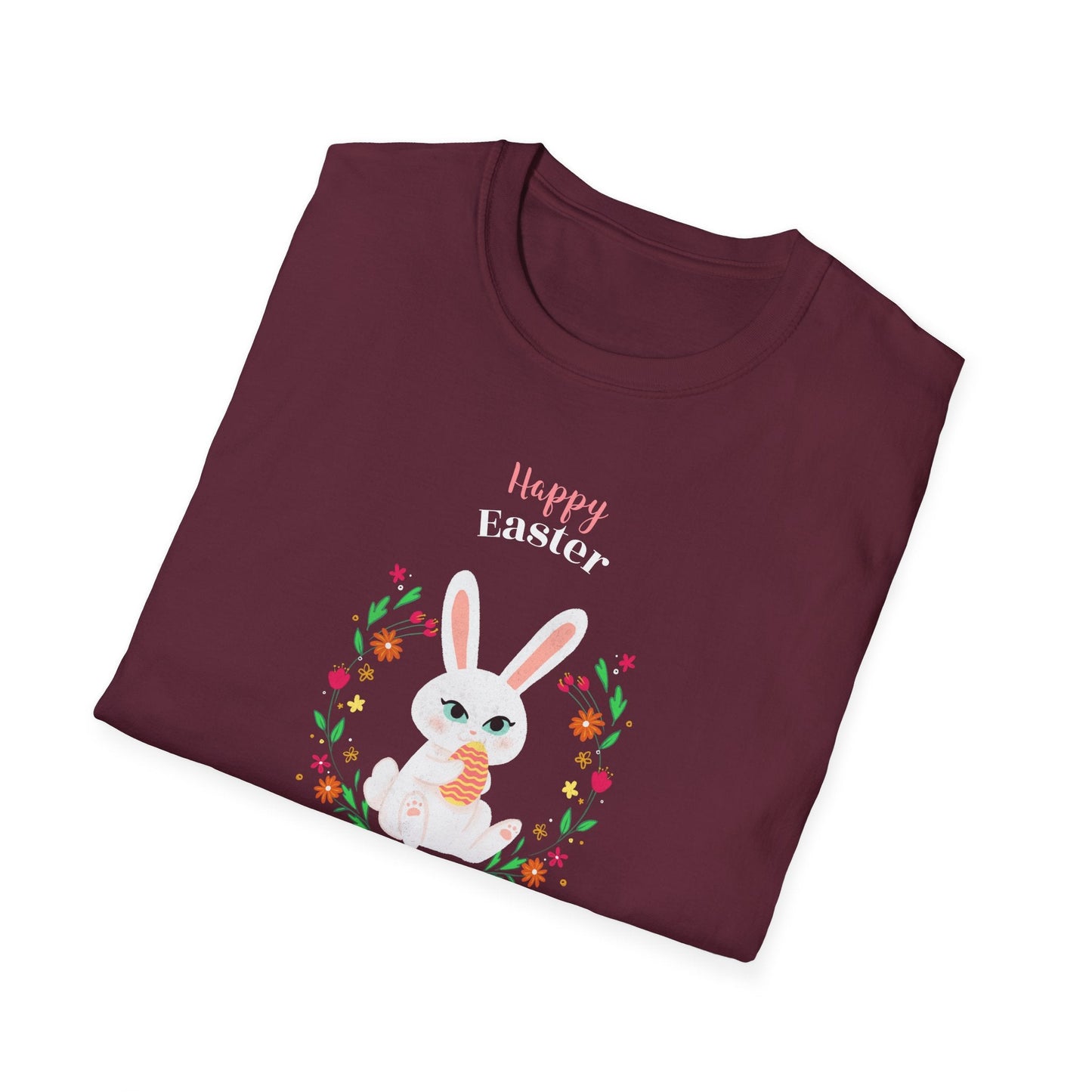Easter Bunny T Shirt Unisex Gildan Softstyle Tee 100 Percent Ring Spun Cotton Easter Design