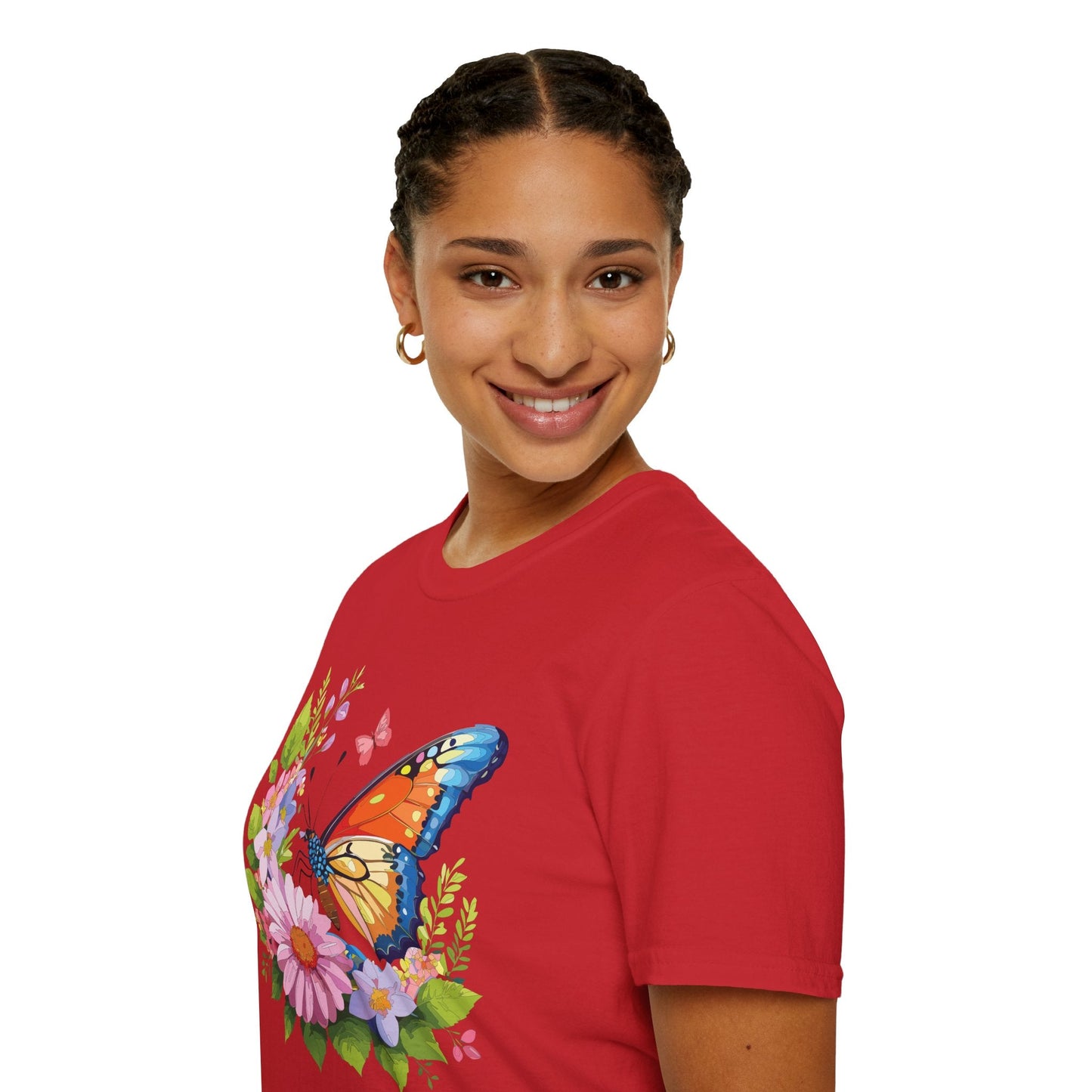 Butterfly T Shirt Unisex Short Sleeve Gildan Softstyle 64000 Monarch Butterfly Design Graphic