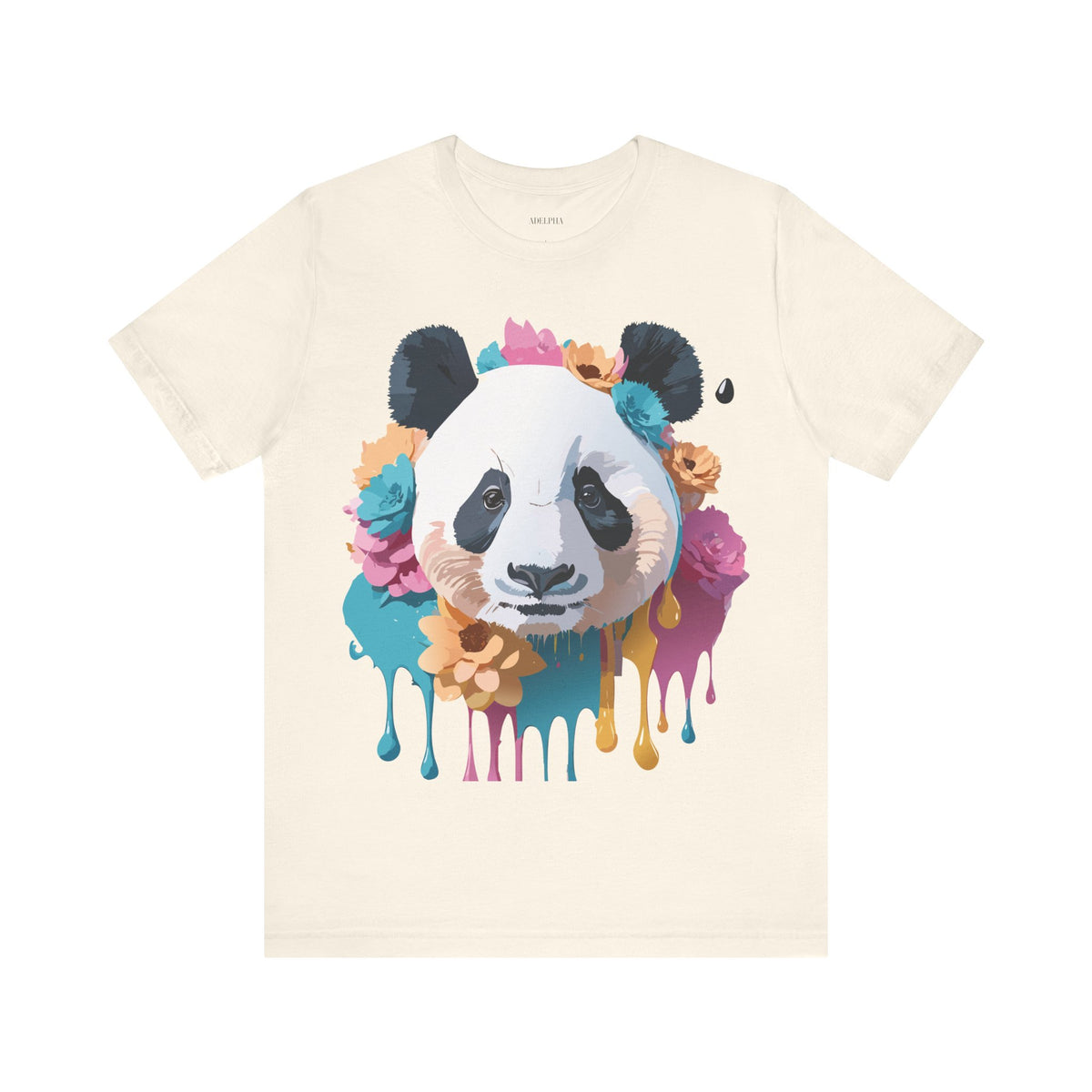 Panda Graphic Unisex Cotton Bella+Canvas Tee with Art Animal Design e141