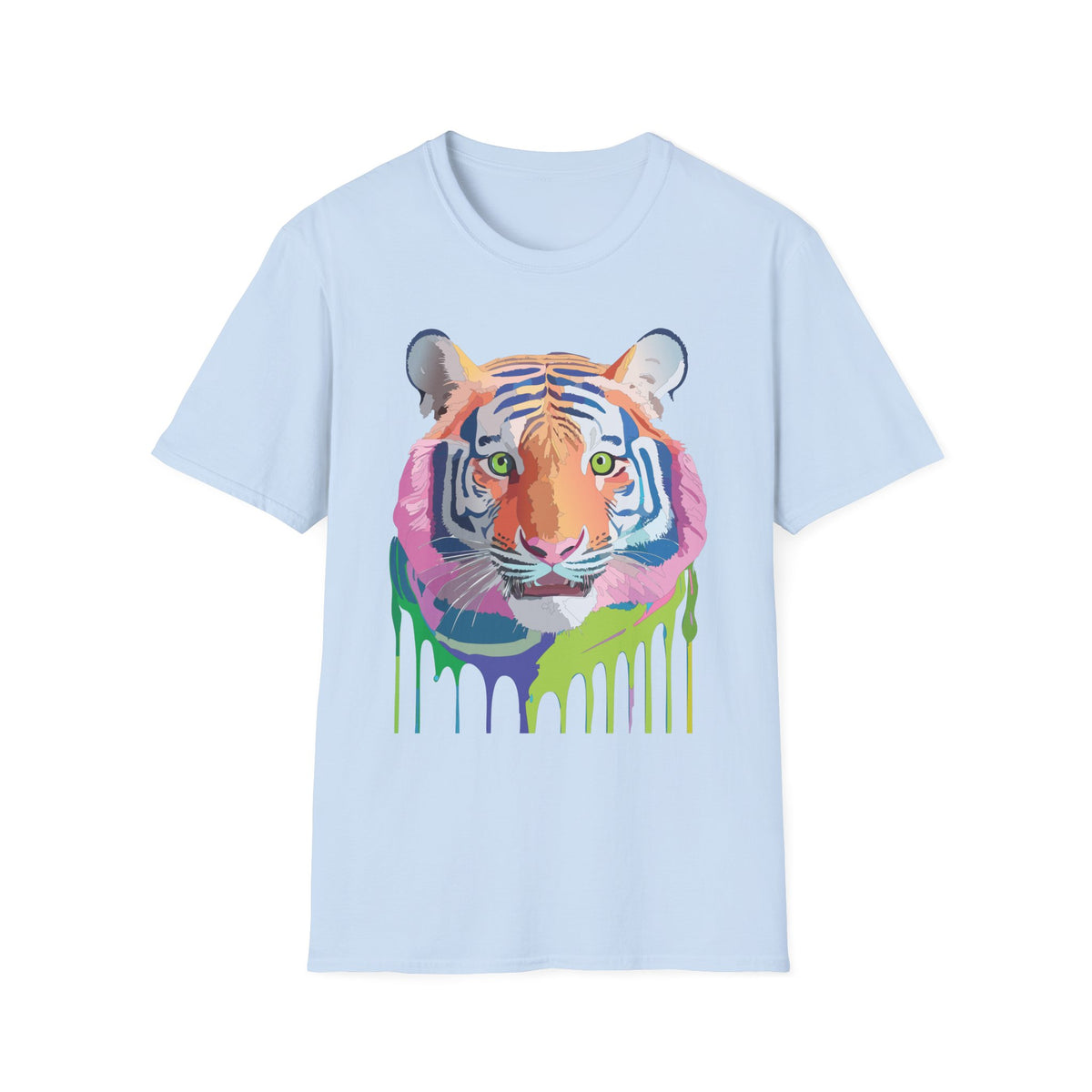 Colorful Drip Tiger T-Shirt | Vibrant Painted Tiger Tee