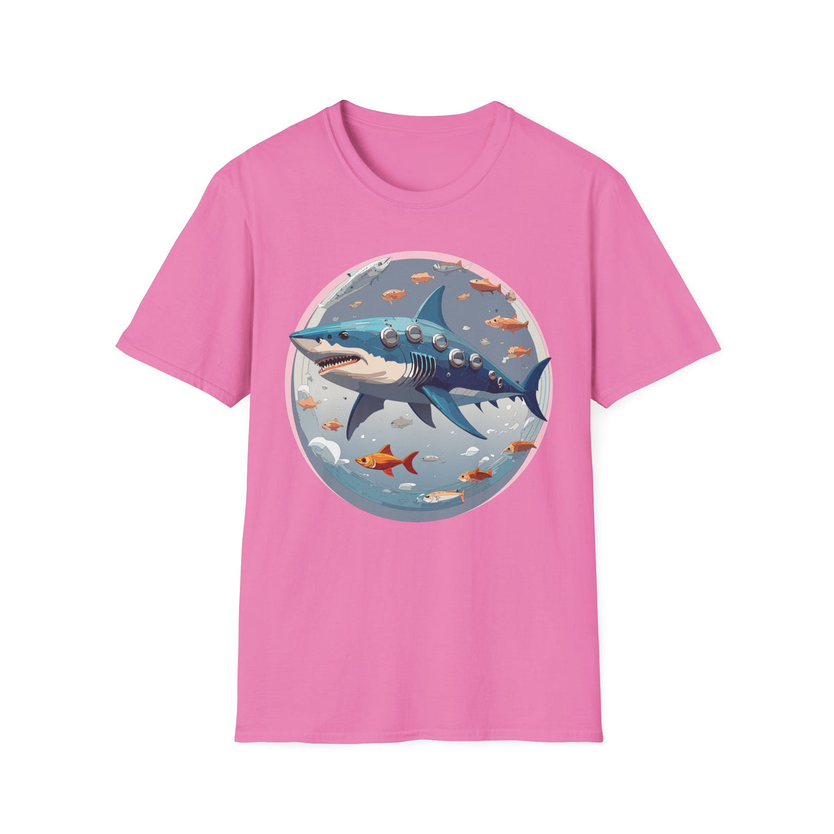 Steampunk Shark T-Shirt | Submarine Porthole Ocean Illustration