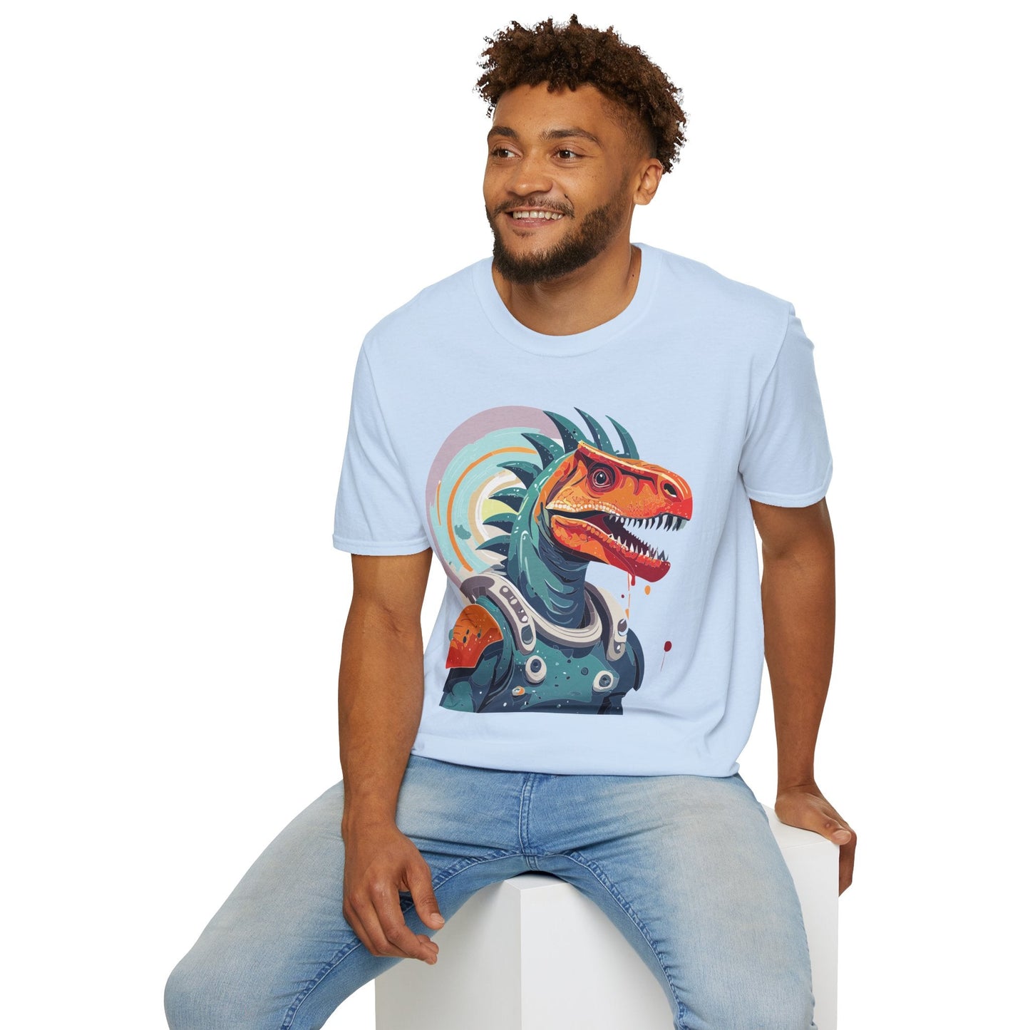 Unisex Gildan Softstyle 64000 Alien T Shirt With Cosmos Space Alien Art Graphic Tee