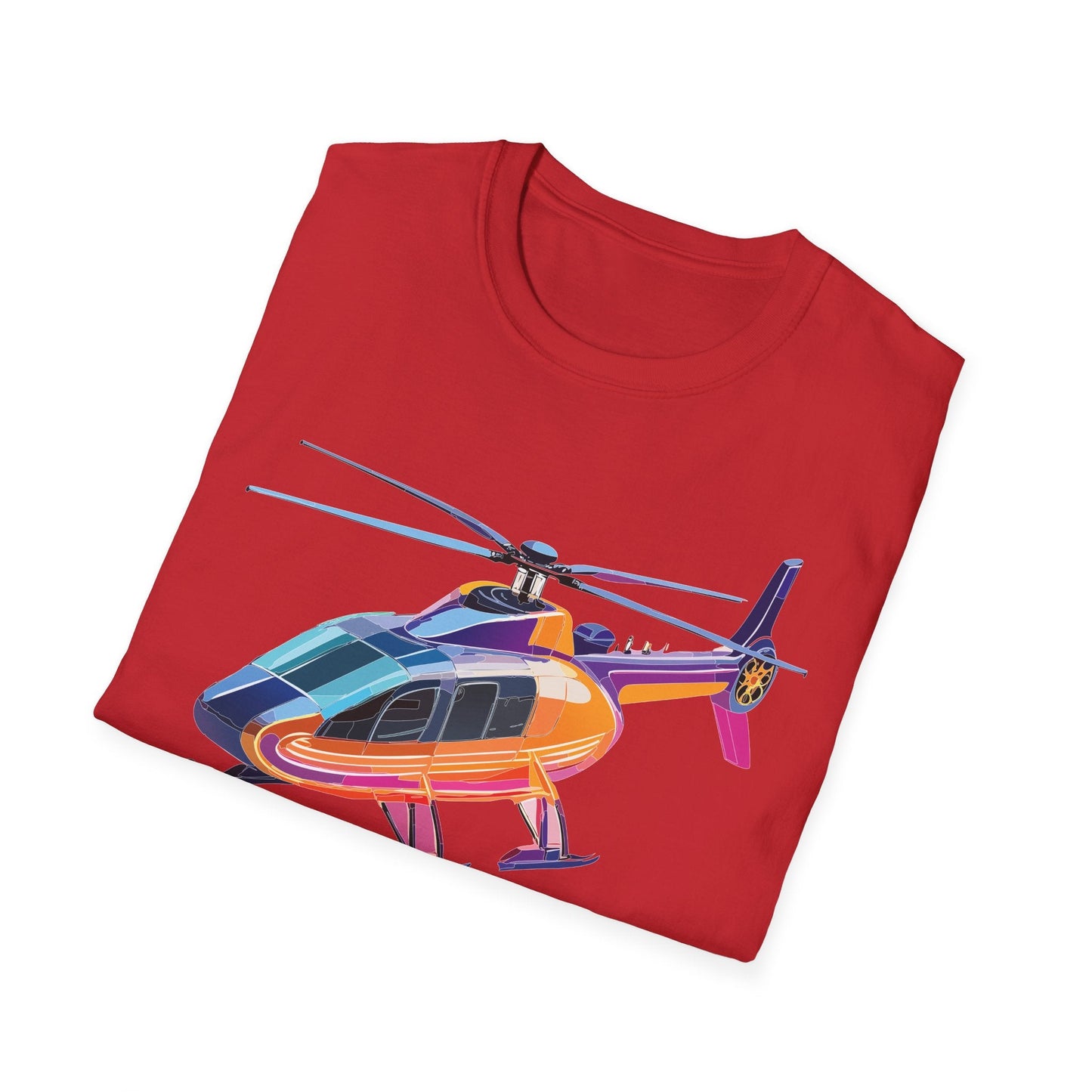 Chopper Helicopter Graphic Unisex Cotton Softstyle Short Sleeve Tee 9