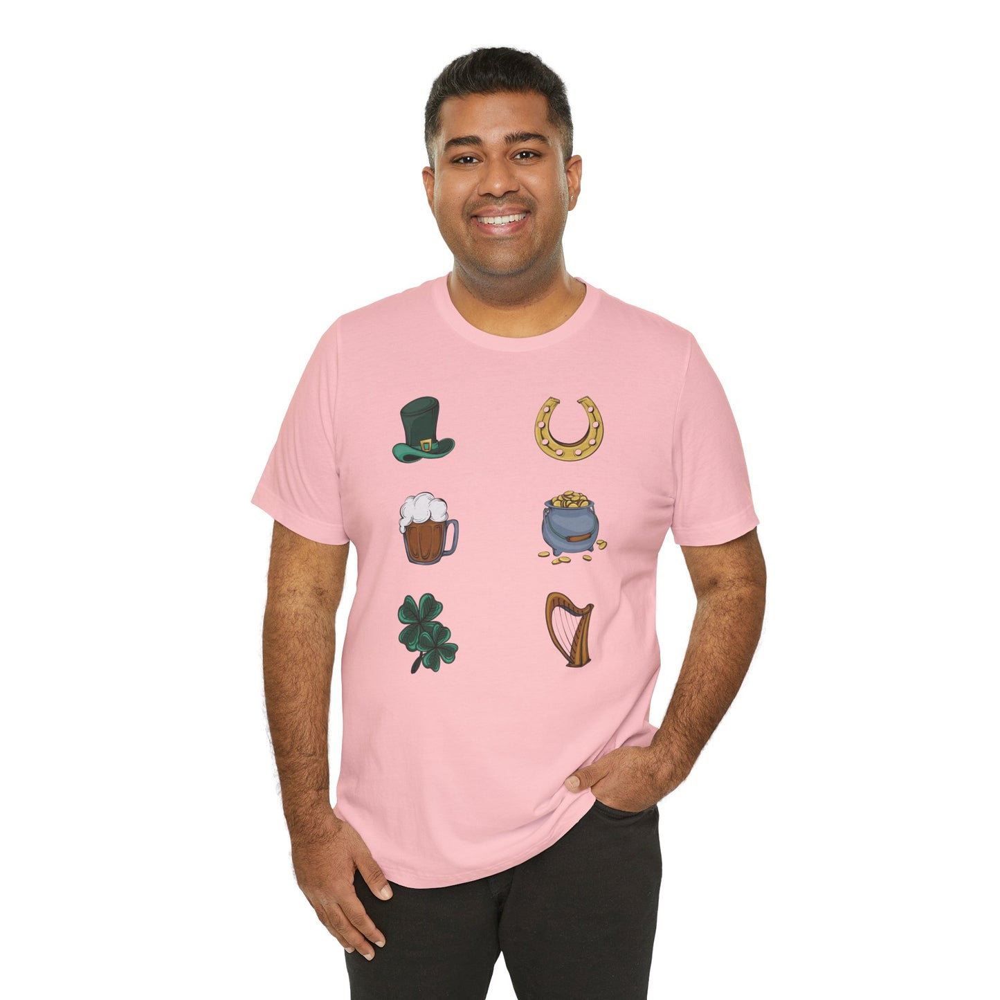 Unisex Cotton Tee Shirt with Lucky Prints