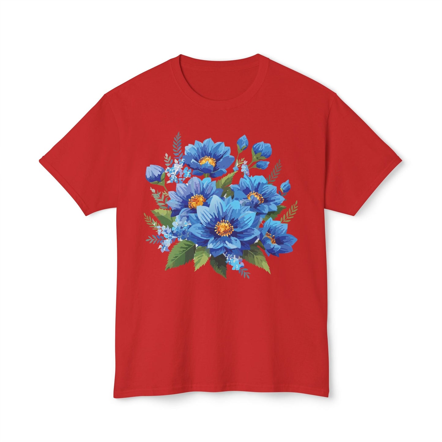 Unisex Floral T Shirt with Vintage Flower Art Print HD Cotton Tee Designed In USA