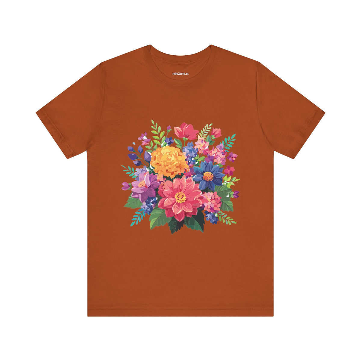 Floral Graphic Unisex Cotton Bella+Canvas Tee with Flowers Design ab17