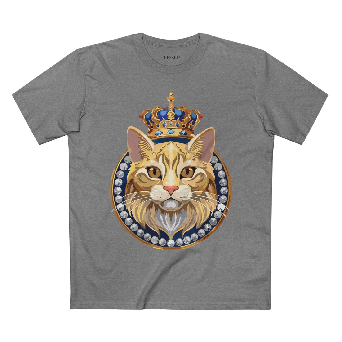Cat Graphic Unisex 100 Cotton Tee With Unique Animal Golden Medallion Art Design 13