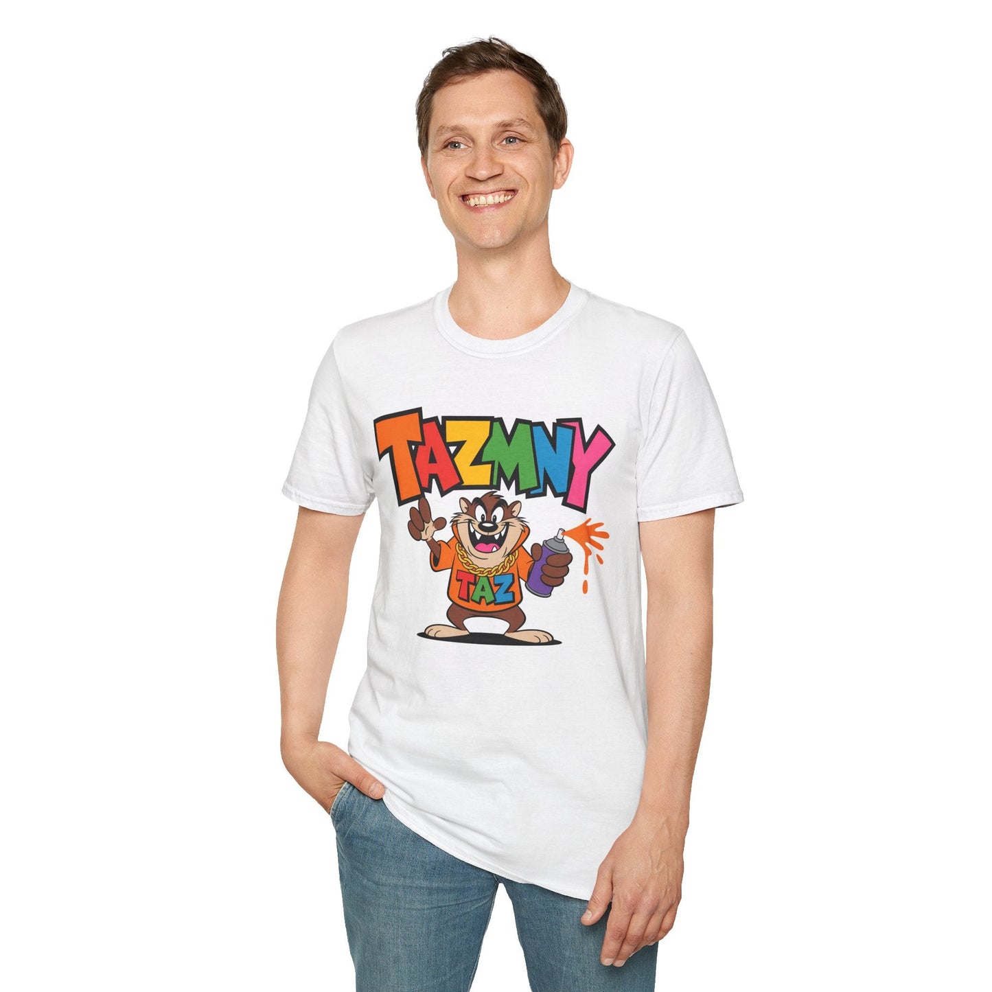 Unisex Cartoon T Shirt With Animation Print Funny Animals Softstyle Tee From Gildan 64000