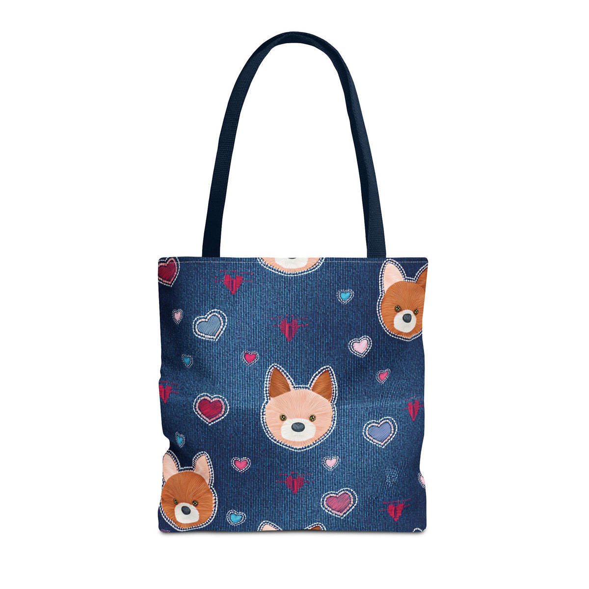 Love Day Graphic Design Denim Fabric Imitation Print Unisex Canvas Bag POLY 3 Sizes Tote Bag 201-5
