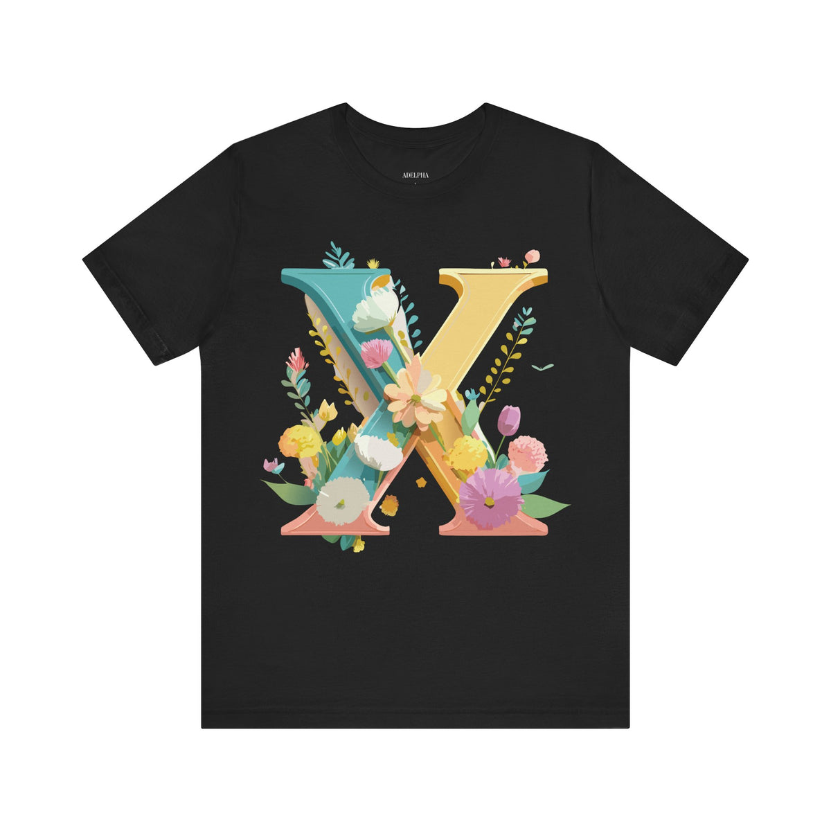 Letter X Graphic Unisex Cotton Bella+Canvas Tee with Art Letter Design