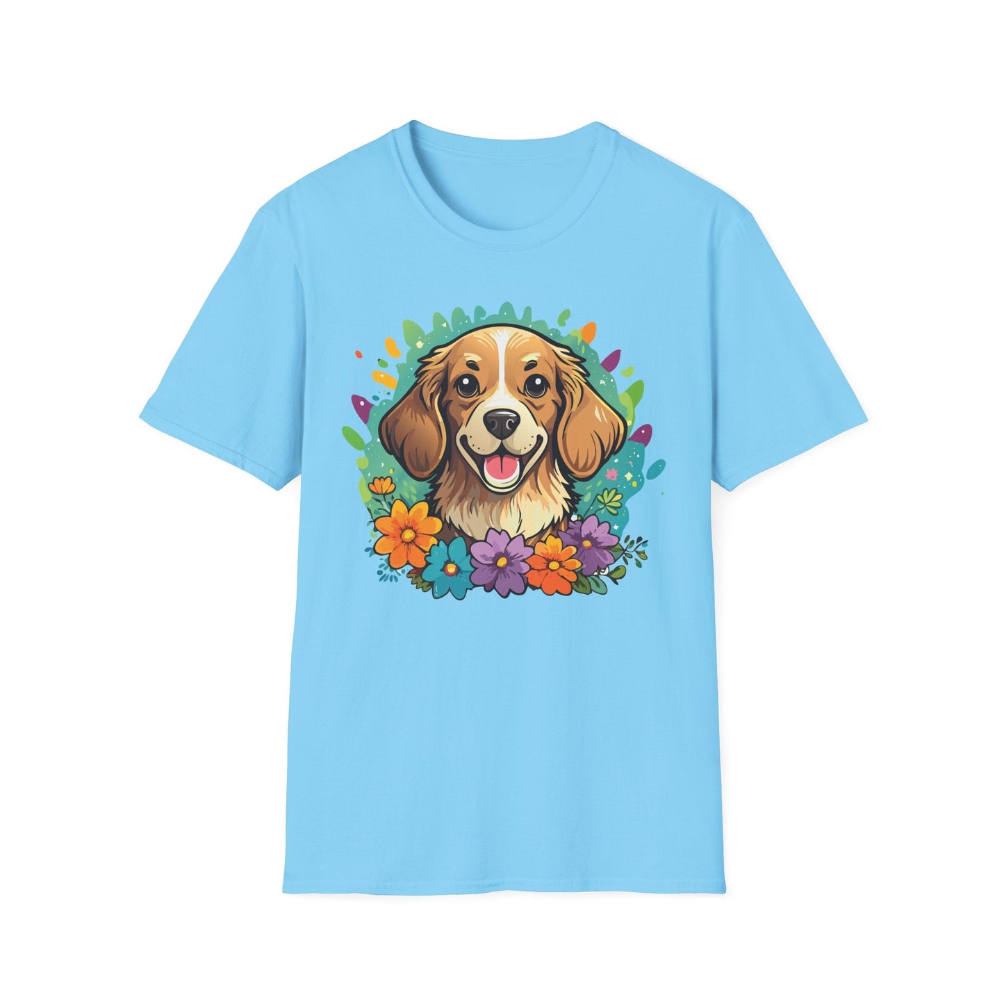 Dog Lover Unisex Animal Print T Shirt Cotton Tee Gildan Softstyle 64000