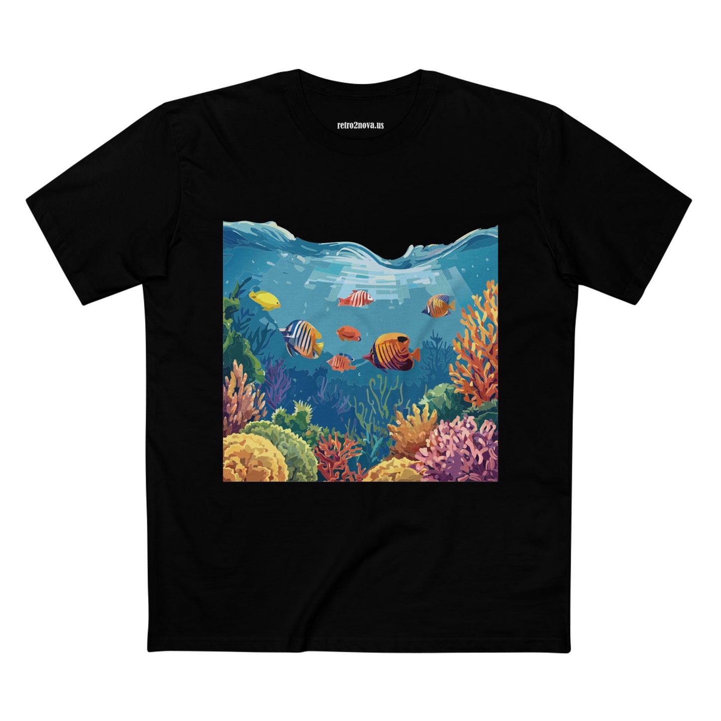 Ocean Pacific OP-25 Unisex Premium Cotton Tee With Original Art Design By Retro2Nova Art Collection