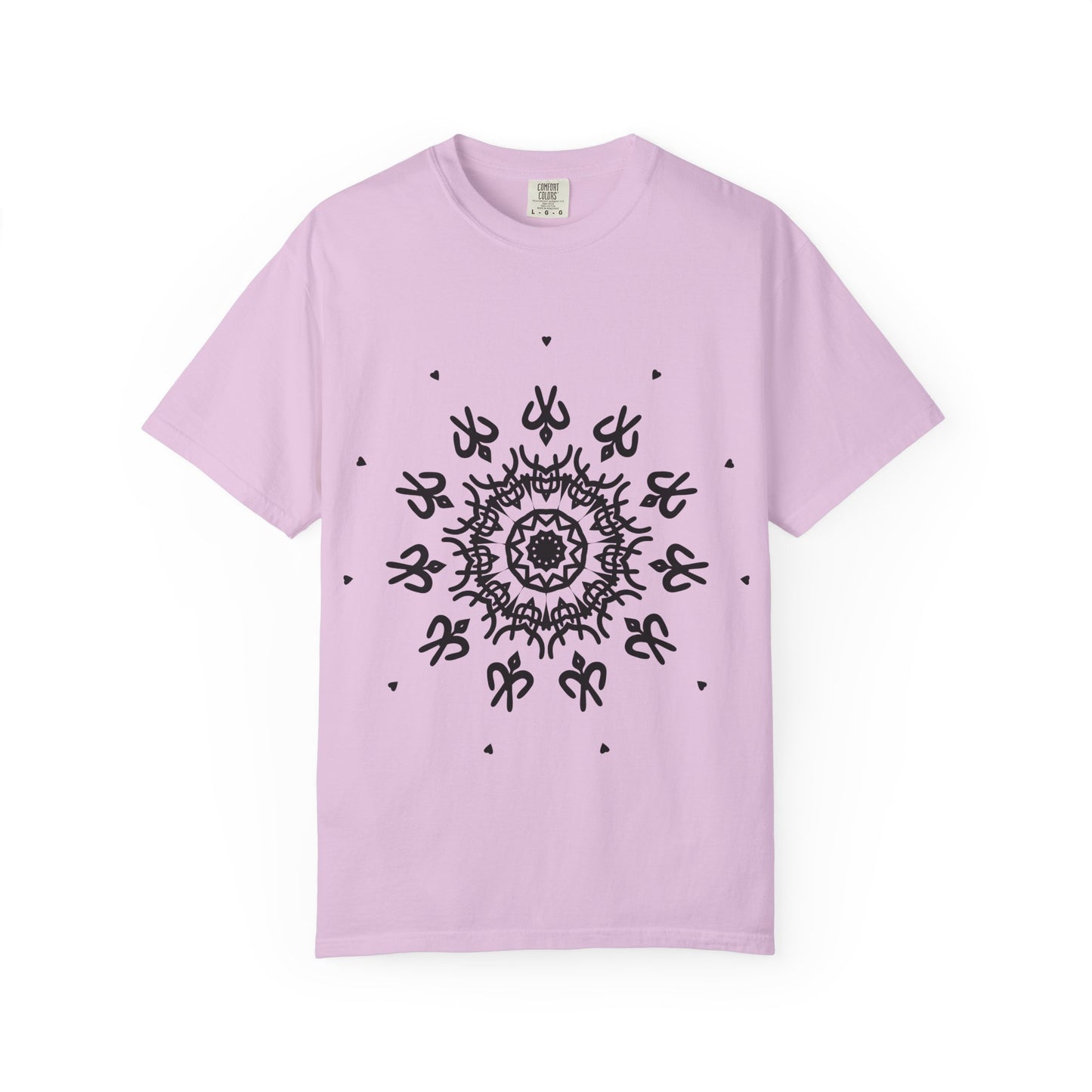 Unisex Garment Dyed Cotton T-Shirt with Mandala Graphic Design