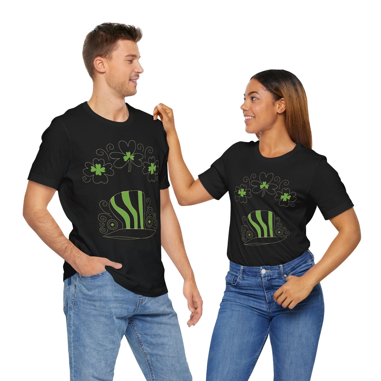 Camiseta unisex de algodón con estampados de la suerte