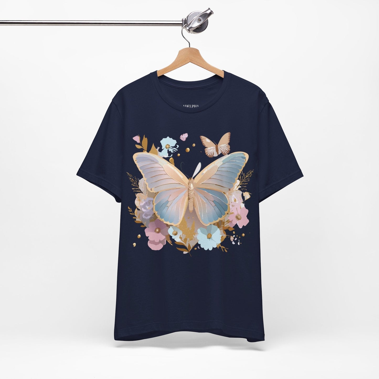 Butterfly Graphic T Shirt Unisex Vintage Artwork Tee By Adelpha