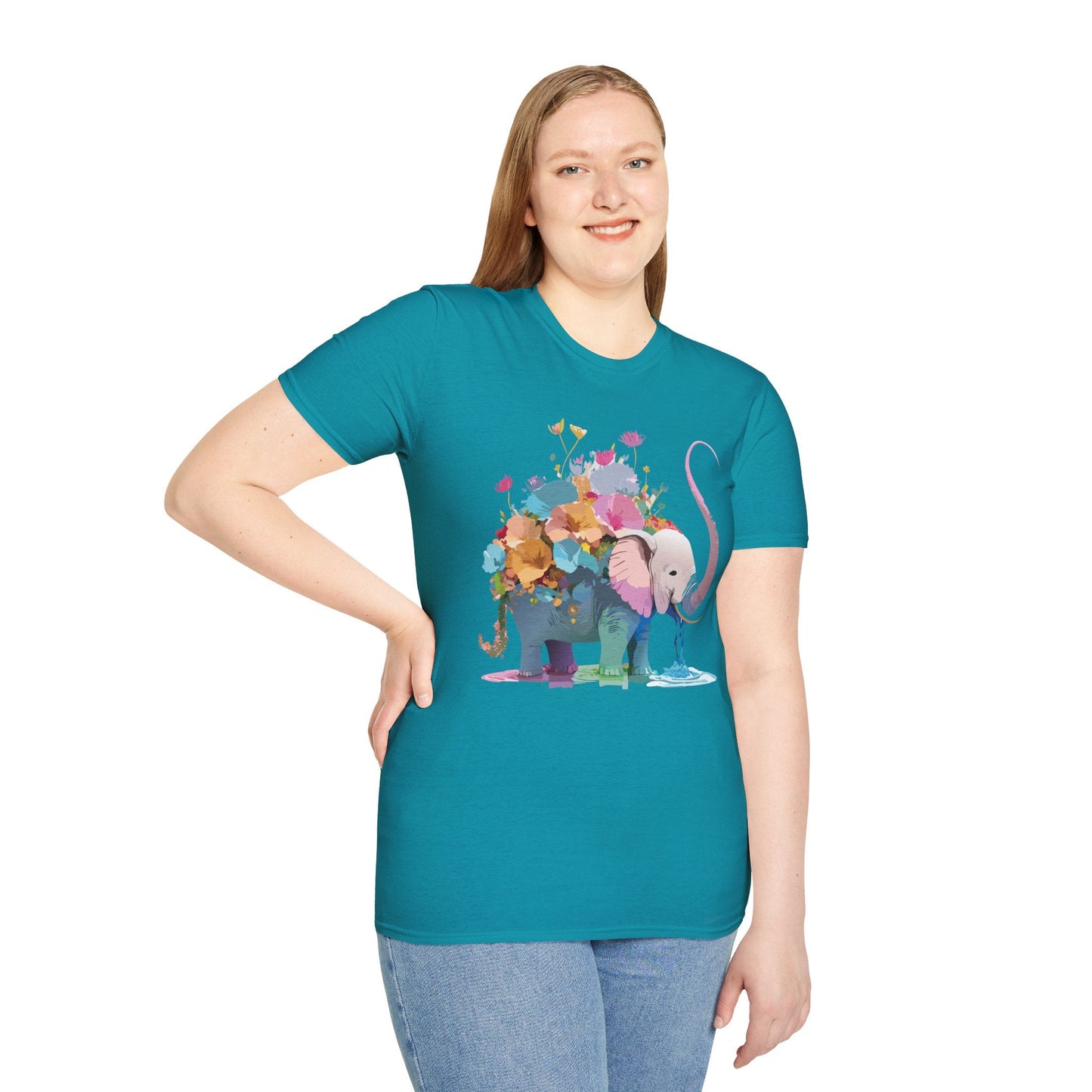 Elephant T Shirt Unisex Softstyle Cotton Tee With Animated Elephant Design Premium Comfort