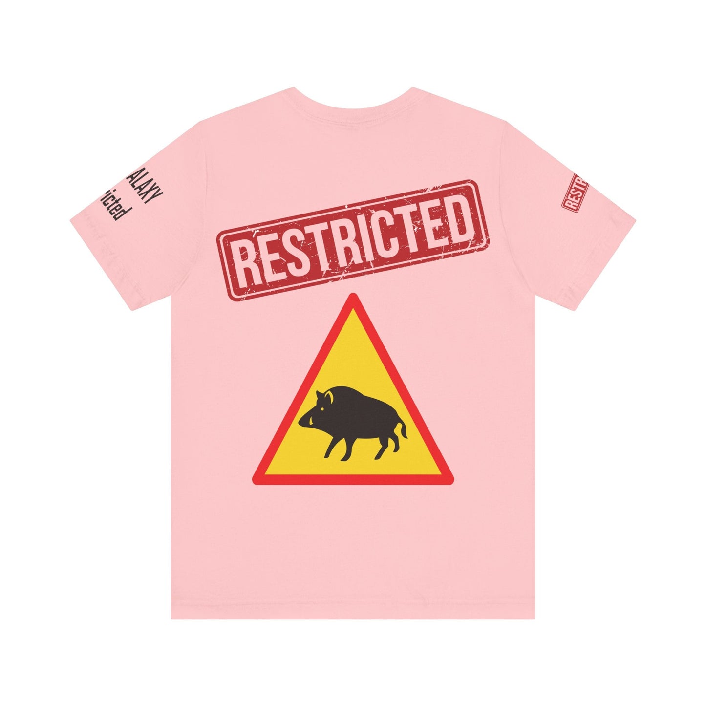 Tee Shirt With Red Stamp Designed And Printed In The USA By Bad Galaxy 100 Percent Cotton
