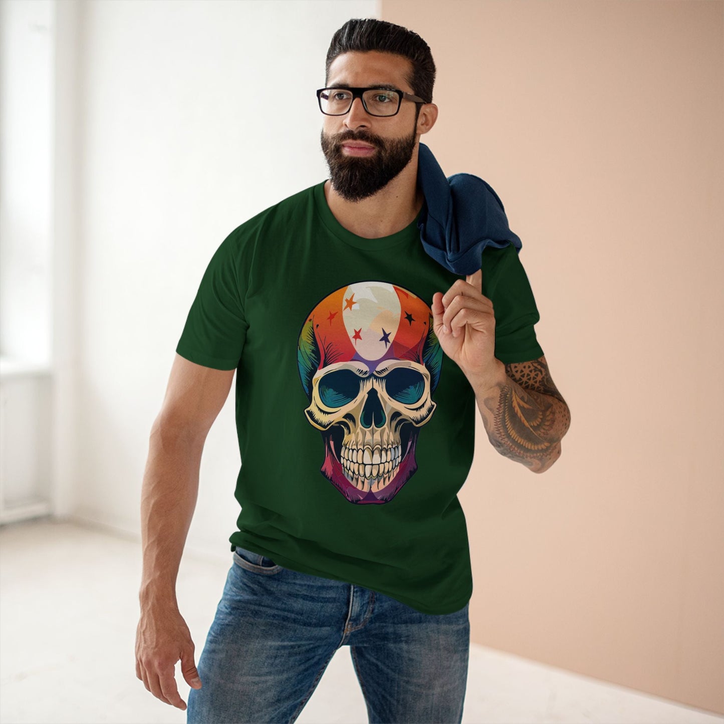 Skull And Skeleton Shirt Unisex Premium Cotton Staple Tee With Art Design Retro2Nova SS7