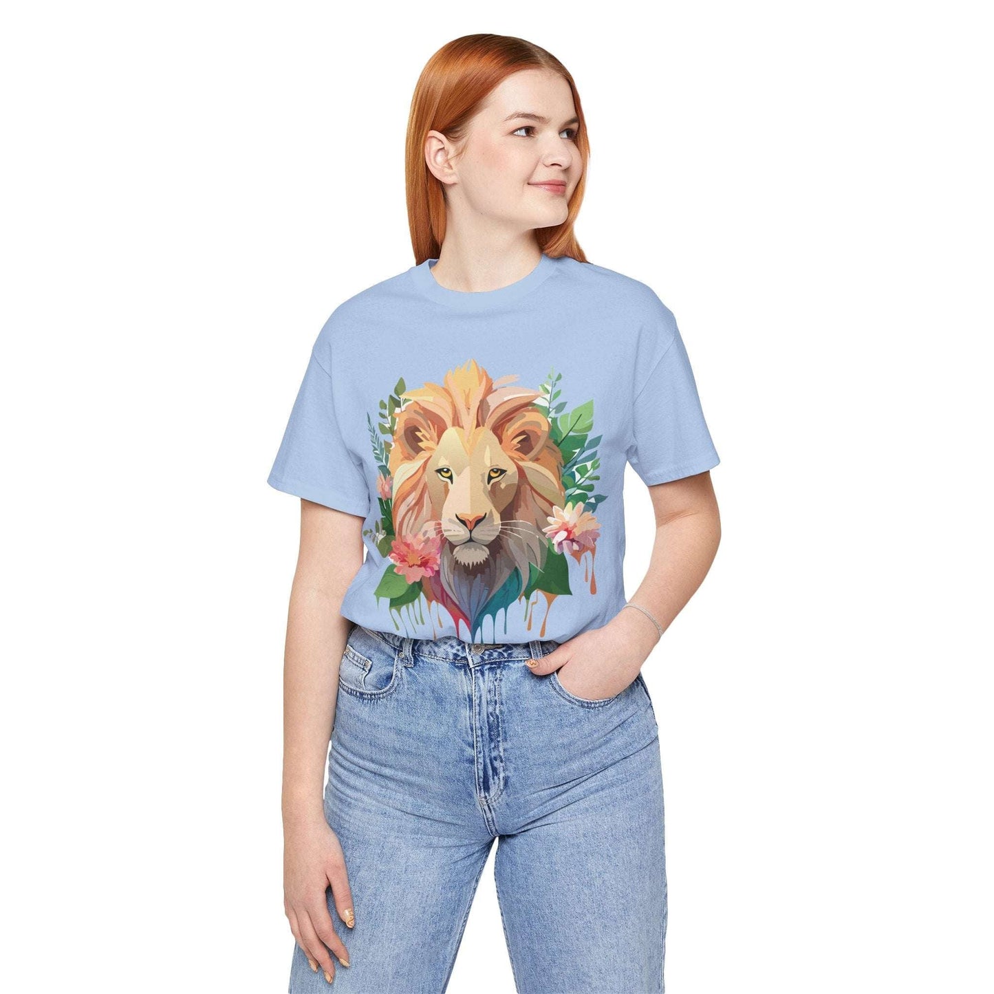 Lion Graphic Unisex 100 Cotton Vintage Animal Artwork Tee 8